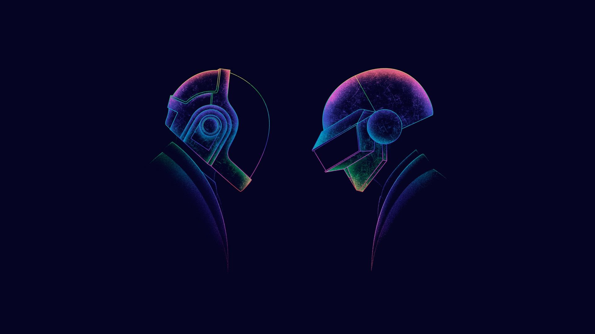 Daft Punk, Caschi, Neon, Line art, Full HD 1080p, sfondo desktop