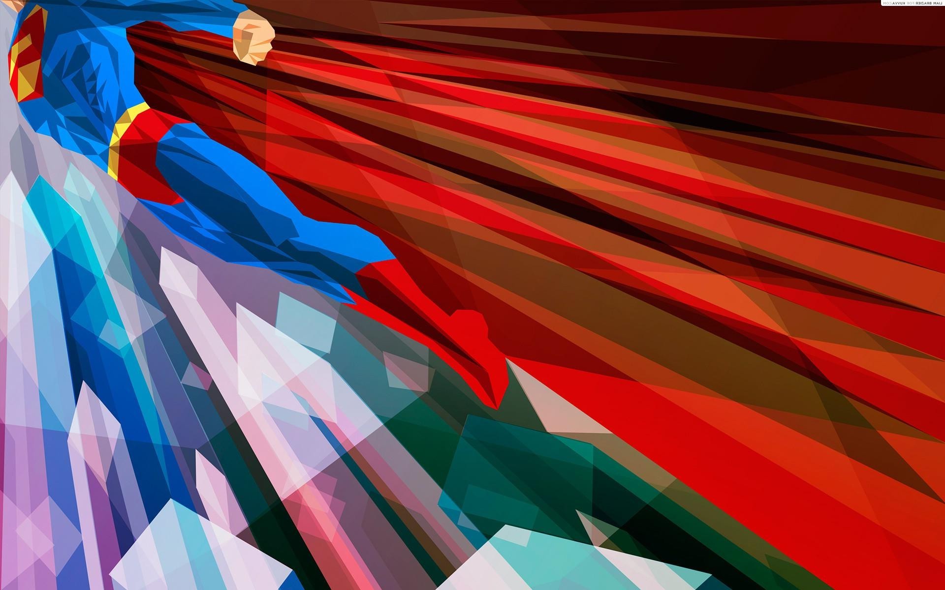 Low poly, Superman, DC Comics, Volo, 1920x1200, sfondo MacBook Pro