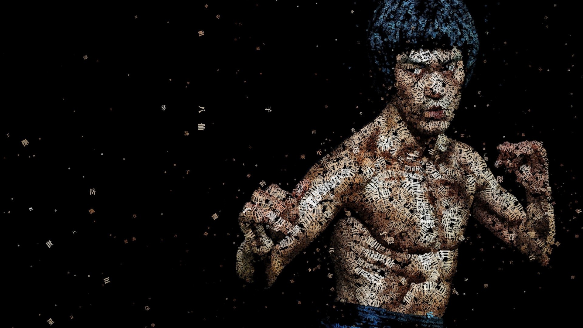 Bruce Lee, Tipografia, Arte, Nero, Full HD, wallpaper per portatile