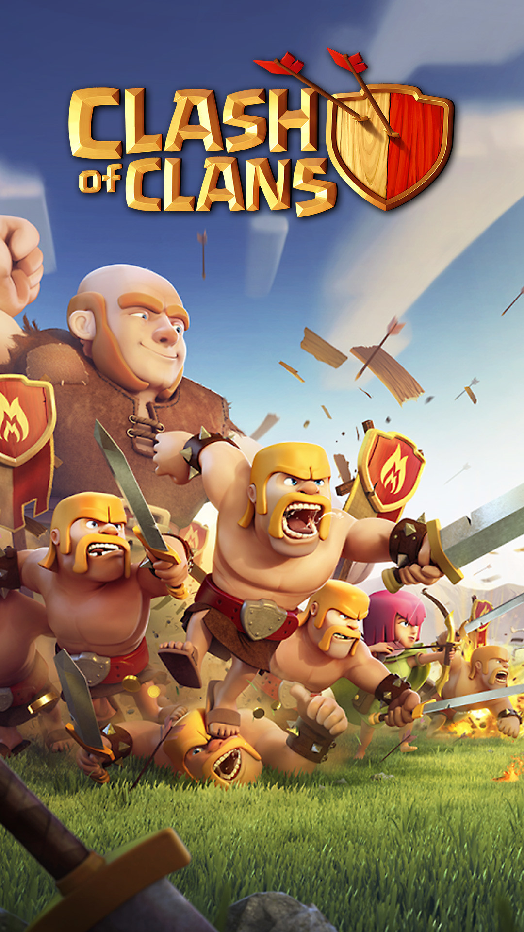 Gigante, Barbaro, Clash of Clans, Battaglia, Logo, sfondo per iPhone e Android