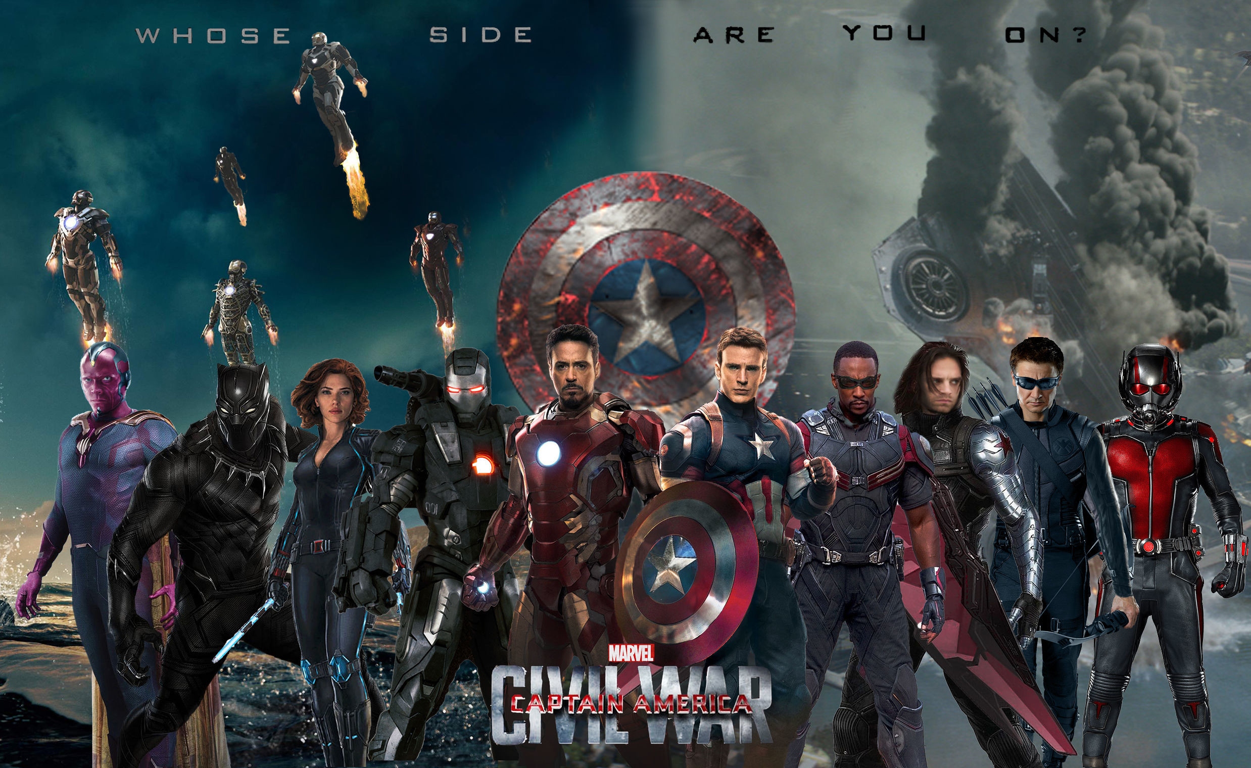 Black Panther, Iron Man, Captain America, Ant-Man, Visione, Captain America: Civil War, sfondo Full HD