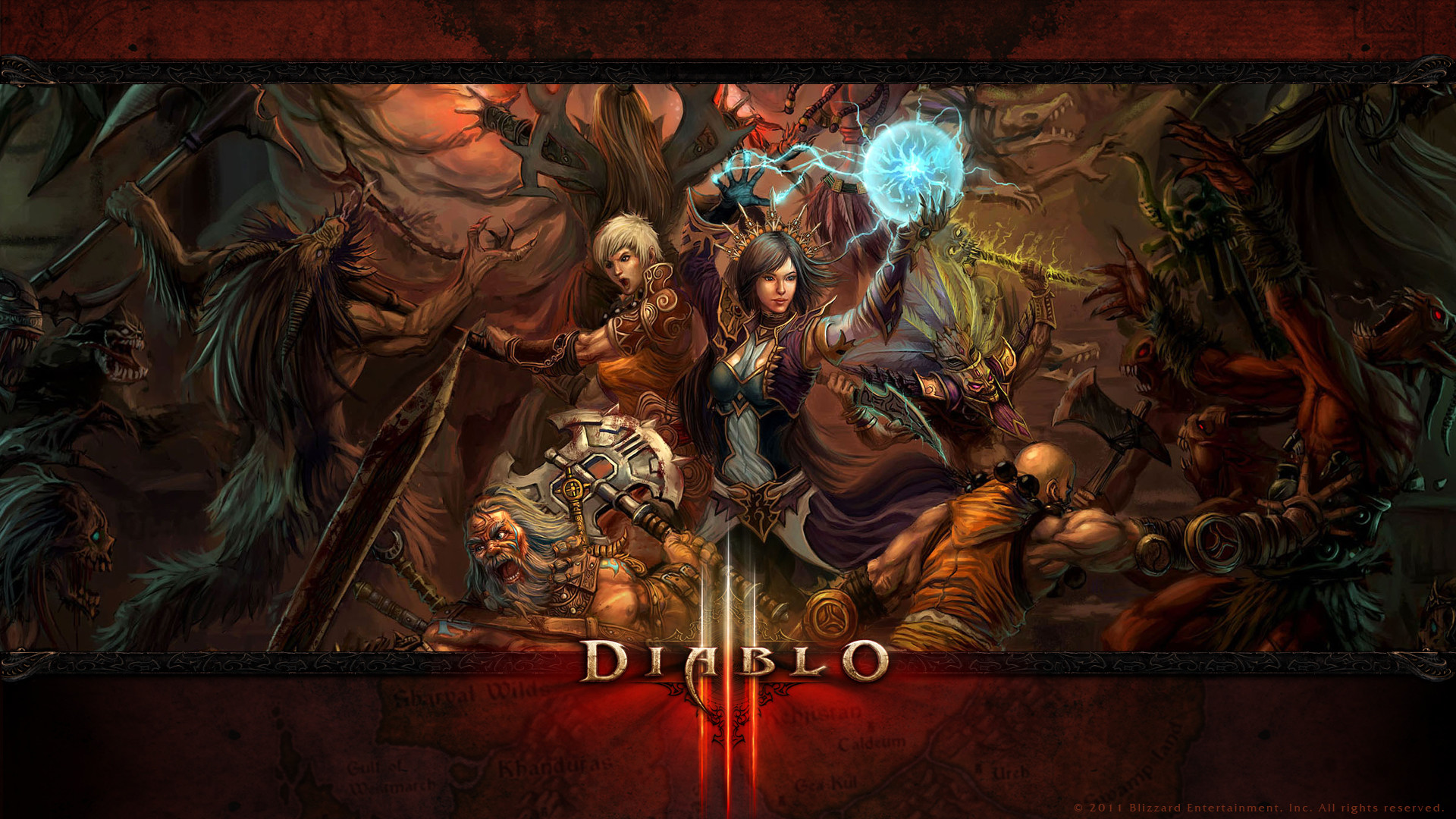 Diablo III, Classi di personaggi, Cacciatore di demoni, Mago, Barbaro, sfondo Full HD per portatile
