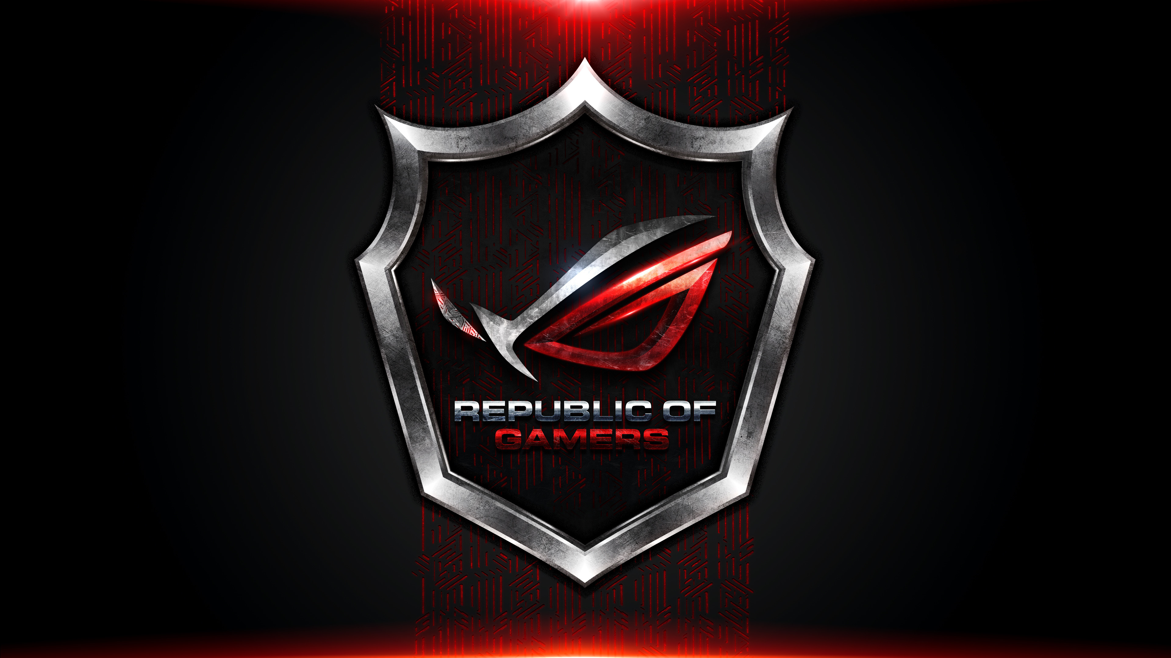 ASUS ROG, Republic of Gamers, Scudo, Rosso, 3840x2160, immagine di sfondo
