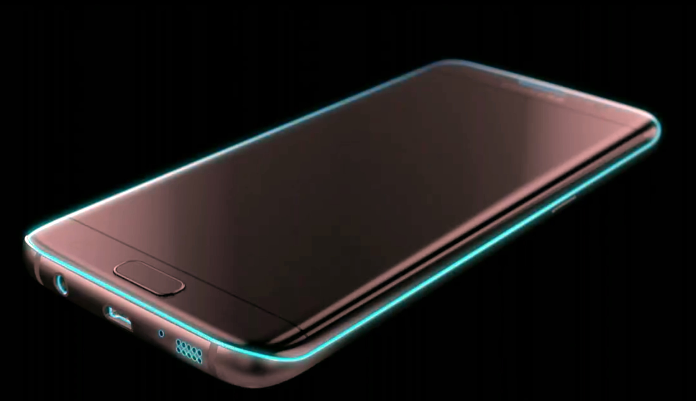 Samsung Galaxy S7 Edge, Samsung, Smartphone, Sfondo nero, Contorno luminoso, wallpaper Full HD