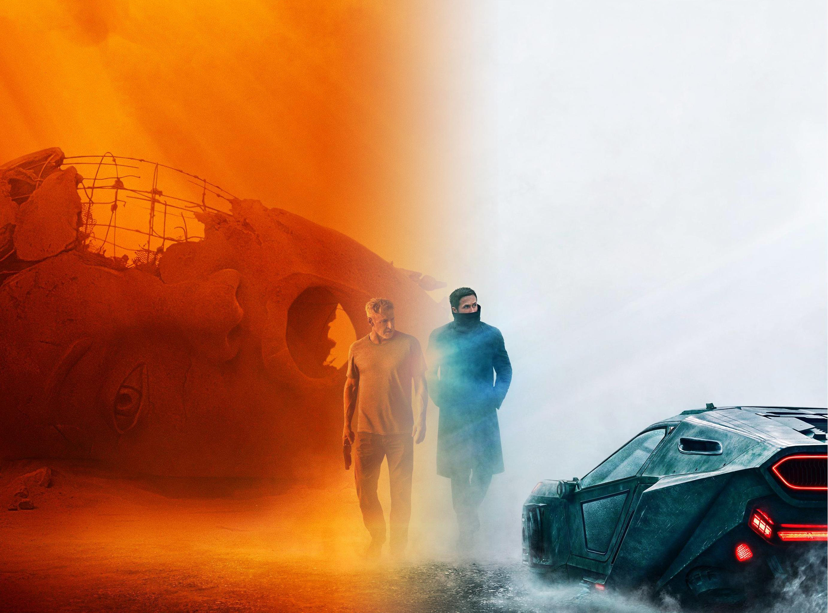 Blade Runner 2049, Rick Deckard, Agente K, Spinner, Arancione, 2K, schermata di blocco iPad