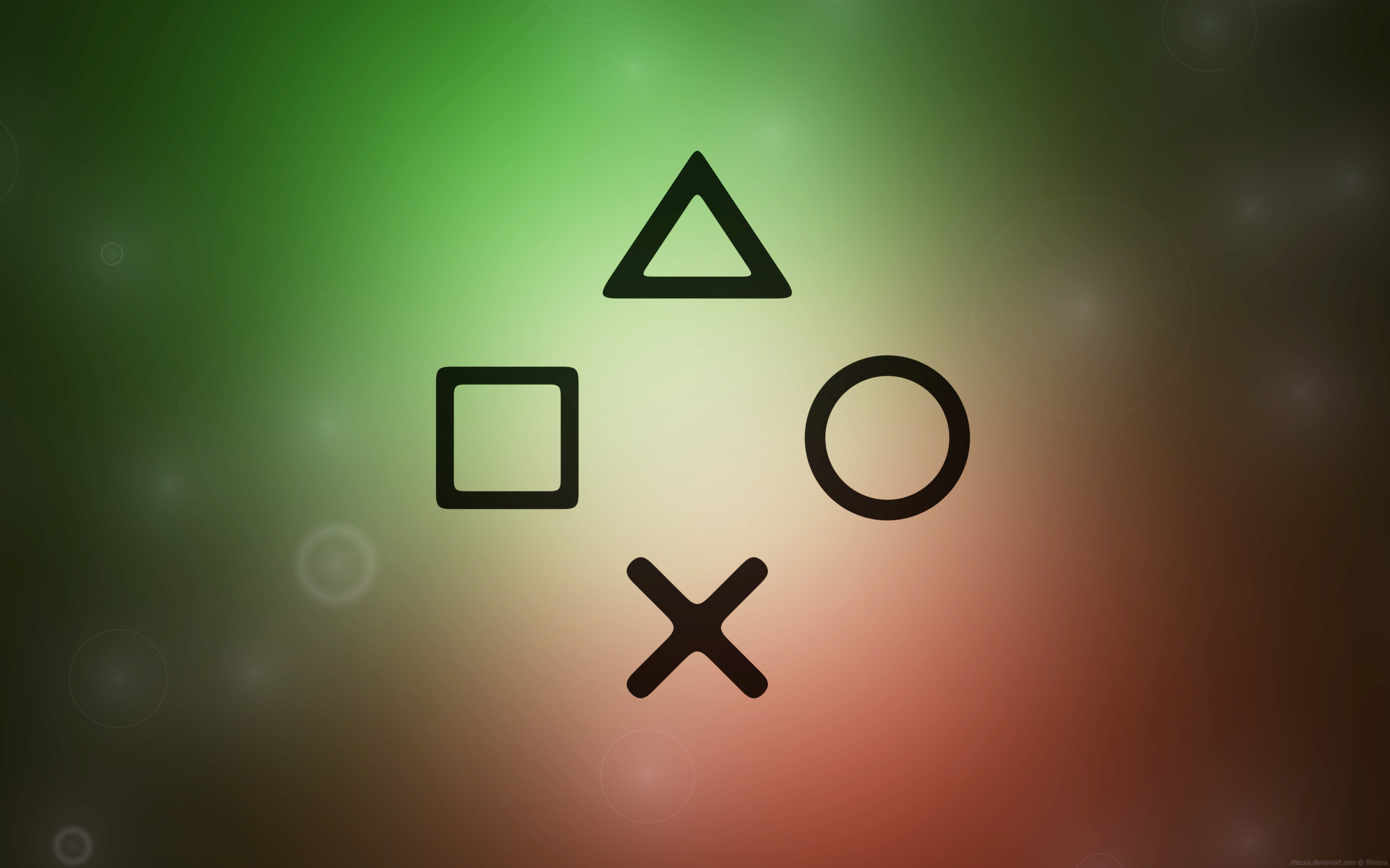 PlayStation, Simboli PlayStation, Sfocato, 2560x1600, immagine di sfondo