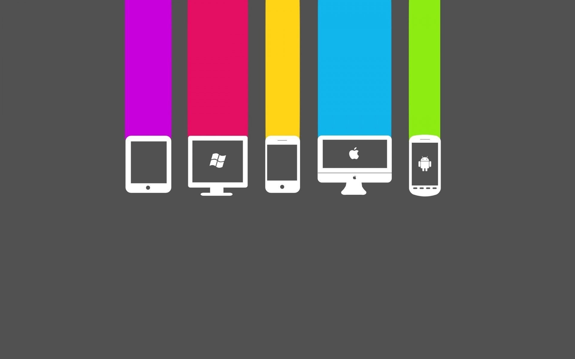 Dispositivi, Icone, Minimalista, Grigio, 1920x1200, sfondo per PC