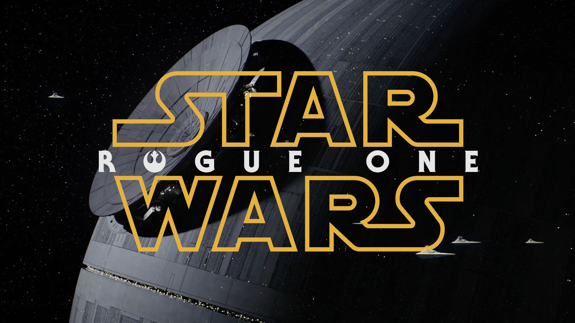 Rogue One: A Star Wars Story, Morte Nera, Logo, Spazio, Full HD 1080p, sfondo desktop
