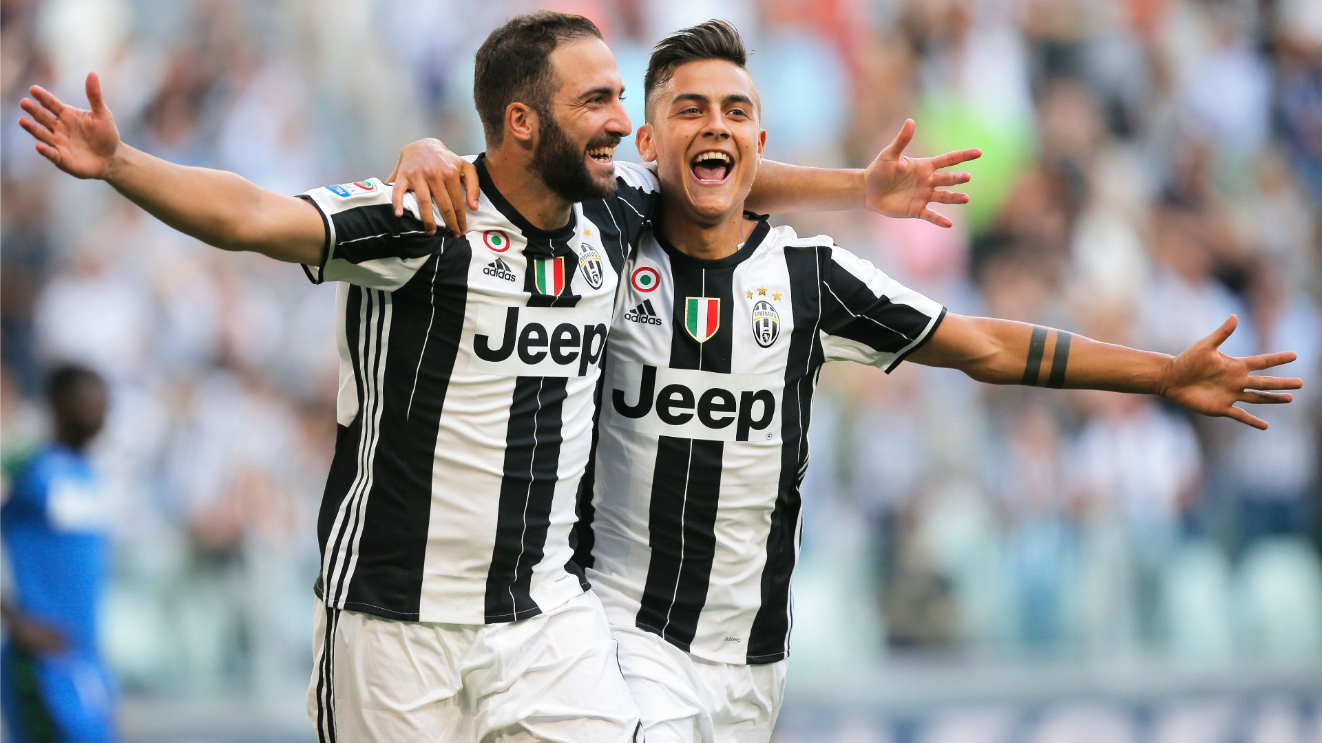 Gonzalo Higuaín, Paulo Dybala, Juventus, Esultanza, 1920x1080, sfondo per PC