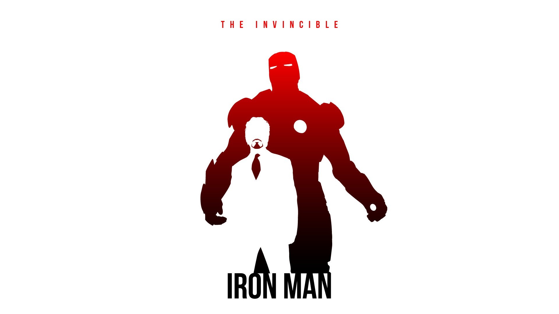 Iron Man, Tony Stark, Silhouette, Minimalismo, Sfondo bianco, 1920x1080, wallpaper desktop