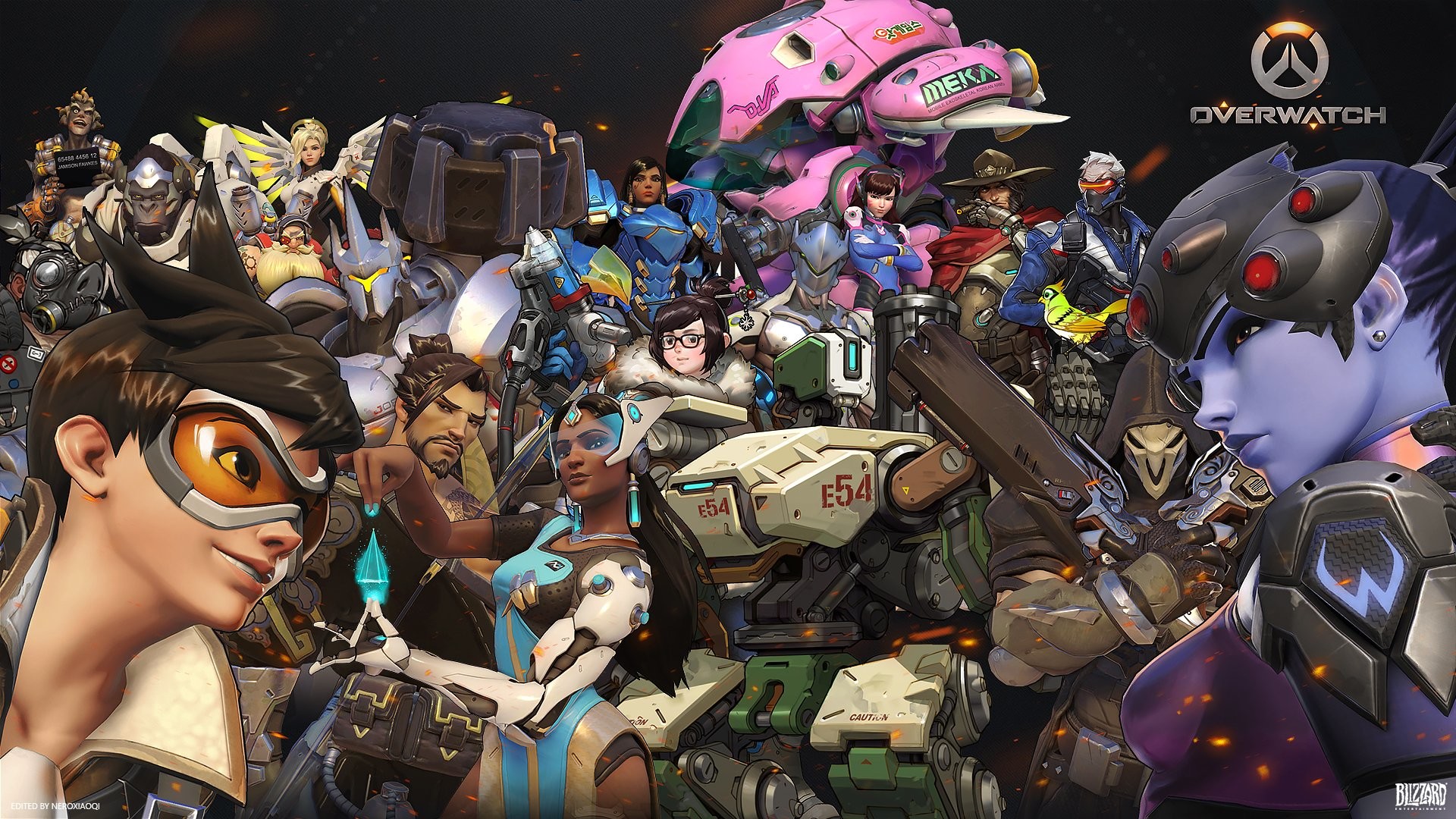 Overwatch, Tracer, Widowmaker, D.Va, Mei, Eroi di Overwatch, Full HD, sfondo desktop