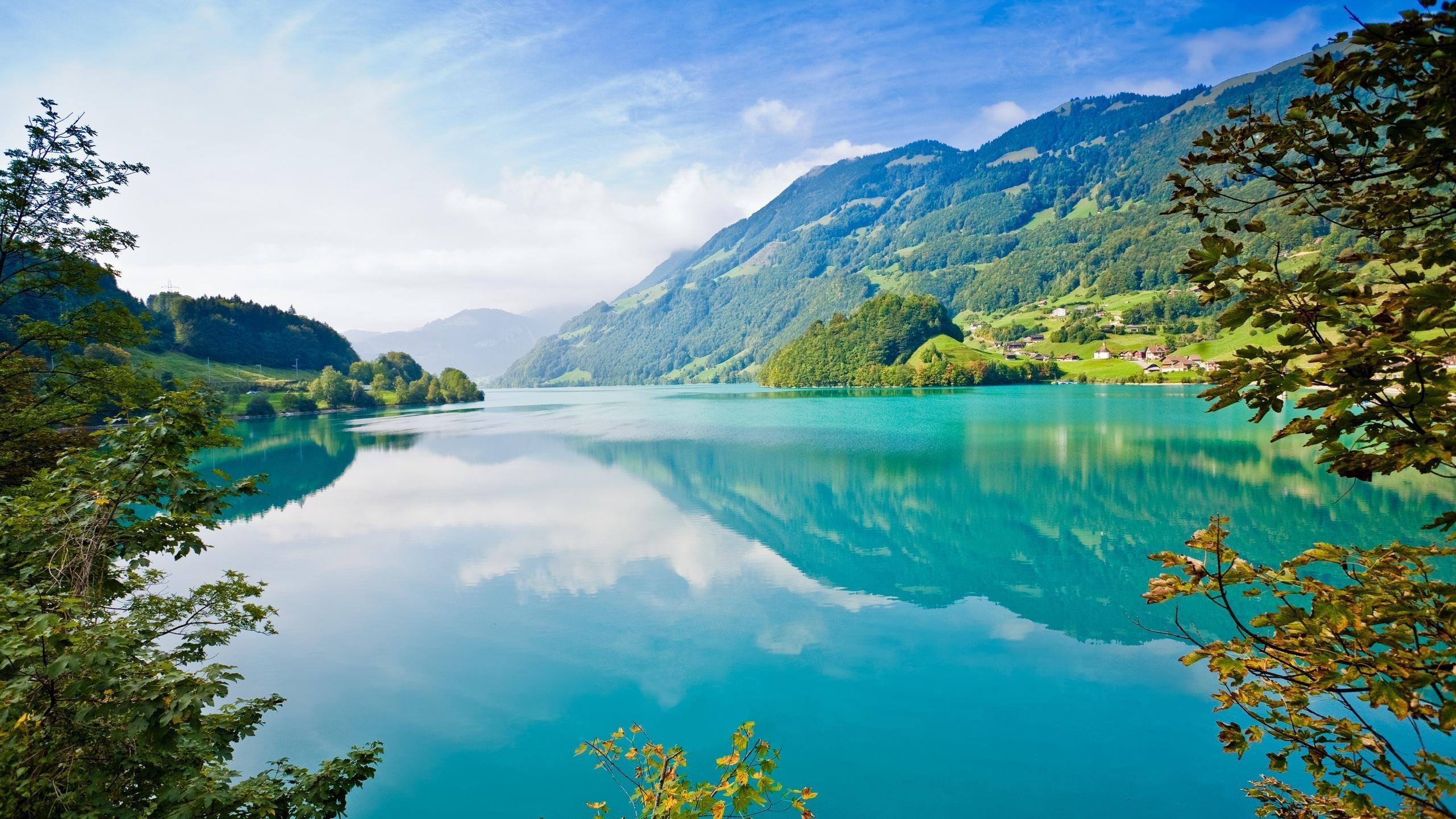 Lago di Walenstadt, Svizzera, Montagne, Acqua turchese, 2K, sfondo per PC