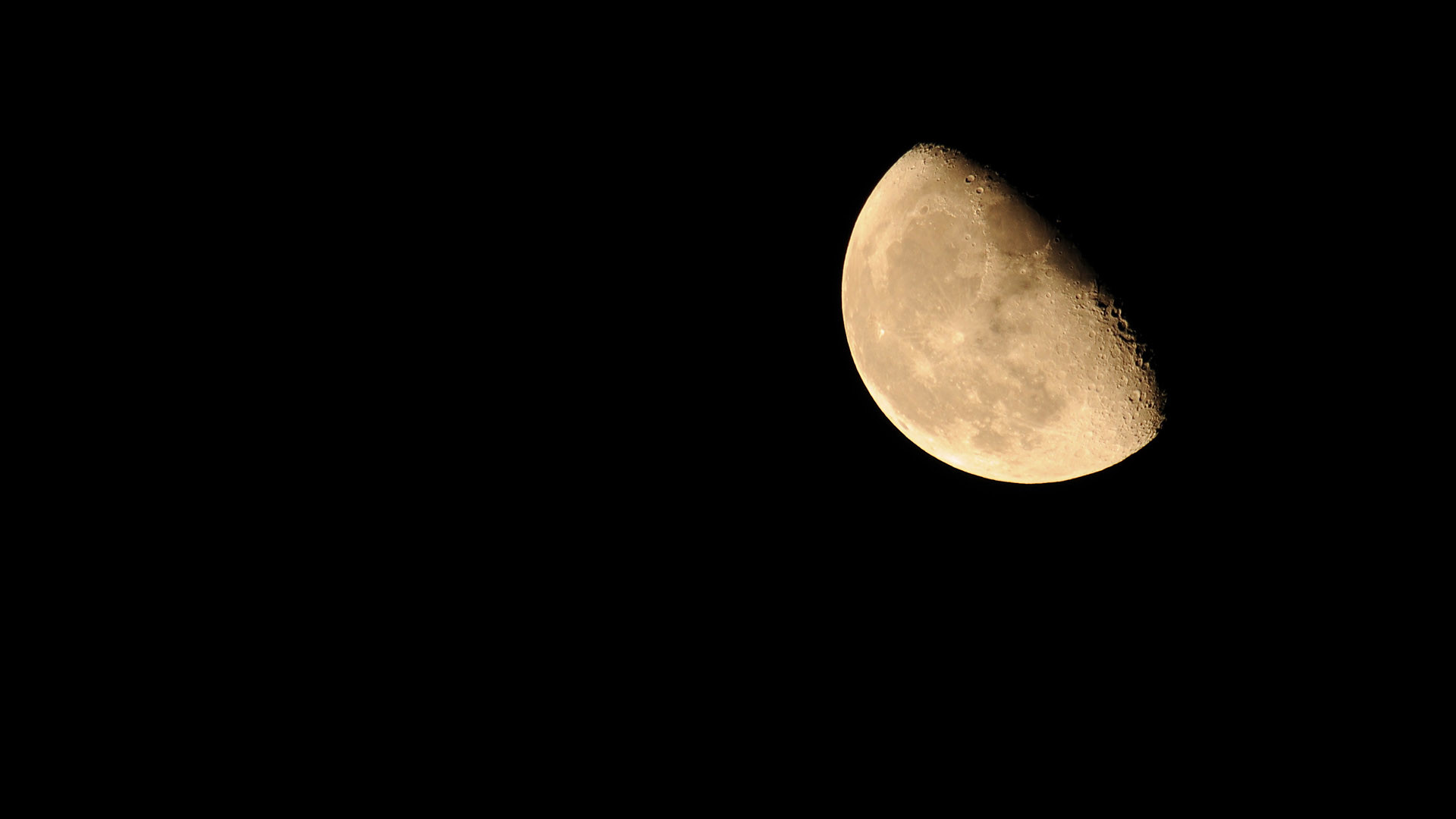 Luna, Mezza luna, Sfondo nero, Minimalismo, Full HD, wallpaper per PC