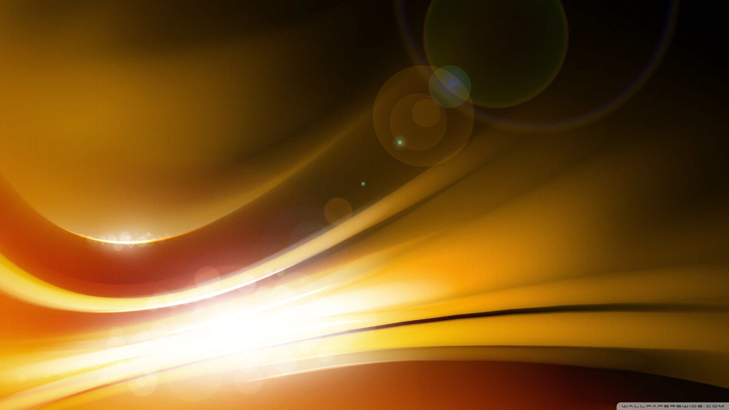 Onde di luce, Oro, Bagliore, Astratto, 16:9 2K, sfondo widescreen