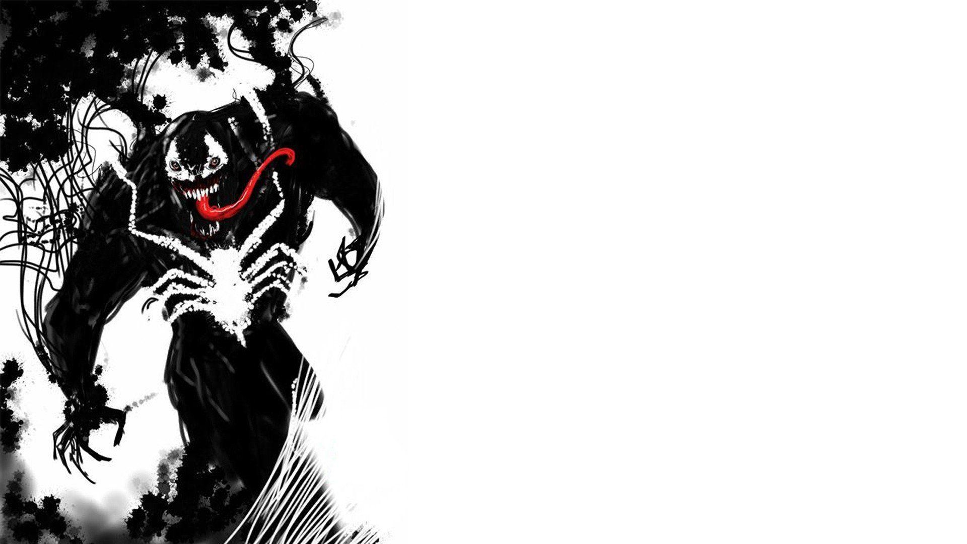 Venom, Fumetto, Bianco e nero, Inchiostro, 1920x1080, immagine di sfondo