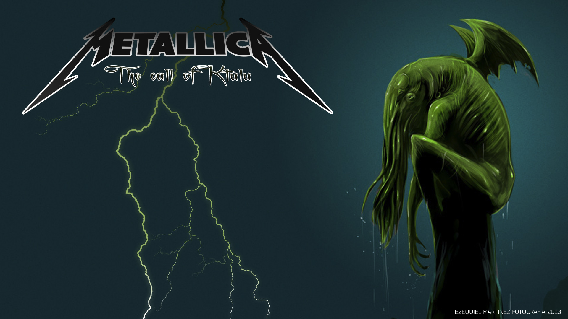 Metallica, The Call of Ktulu, Cthulhu, Fulmini, Logo, Full HD, sfondo Windows 11