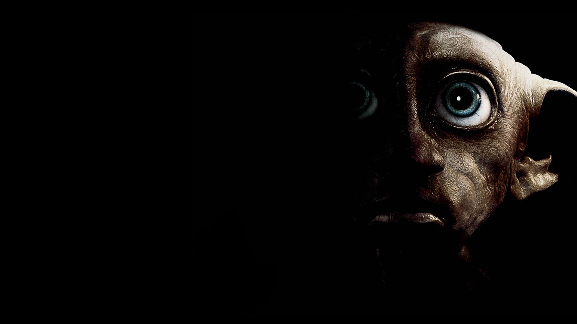 Dobby, Harry Potter, Elfo domestico, Sfondo nero, 16:9 Full HD, wallpaper widescreen