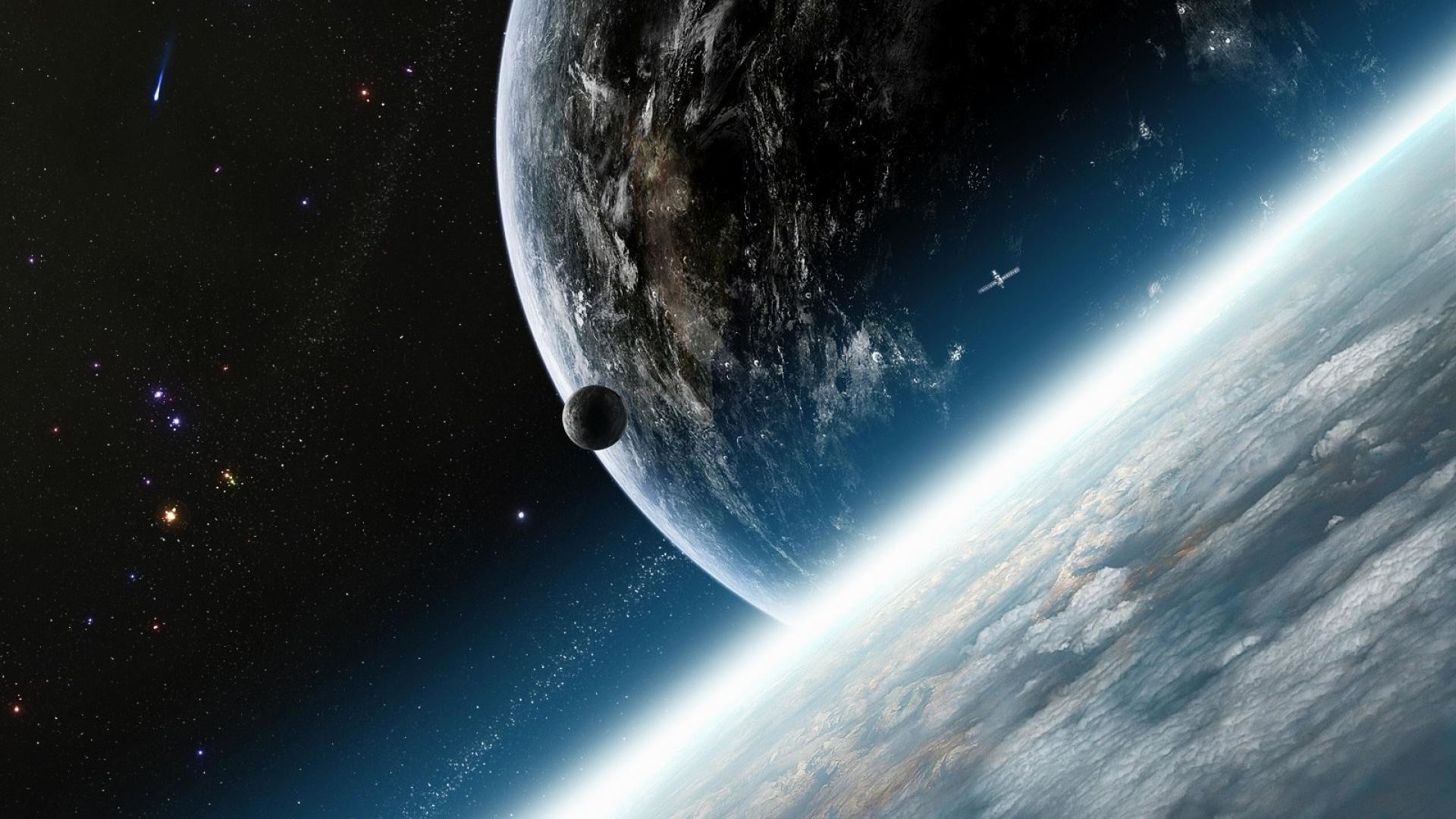 Pianeta, Orbita, Astronavi, Spazio, 1920x1080, wallpaper desktop