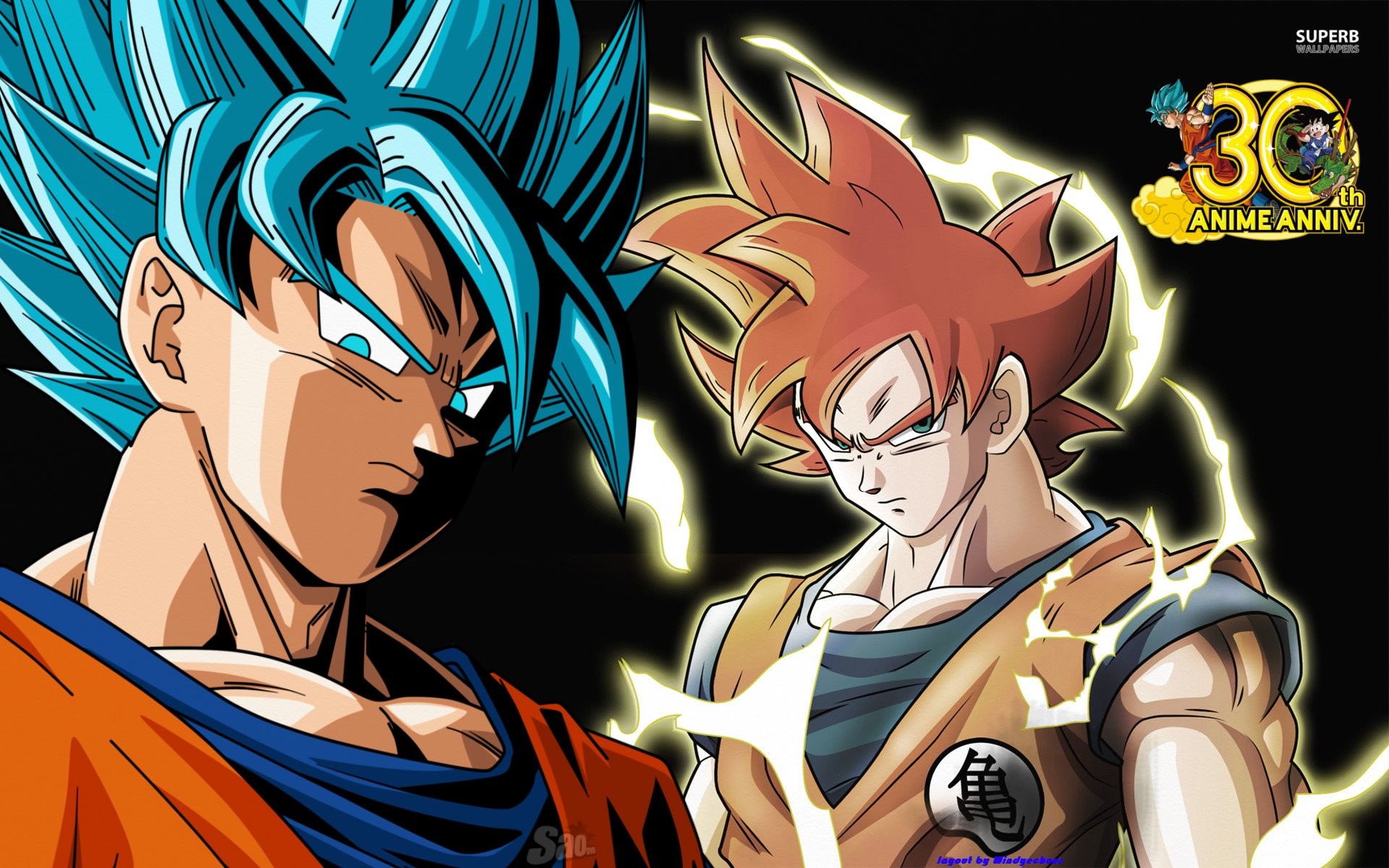 Goku, Super Saiyan Blue, Super Saiyan God, Dragon Ball Super, 30° anniversario, immagine di sfondo