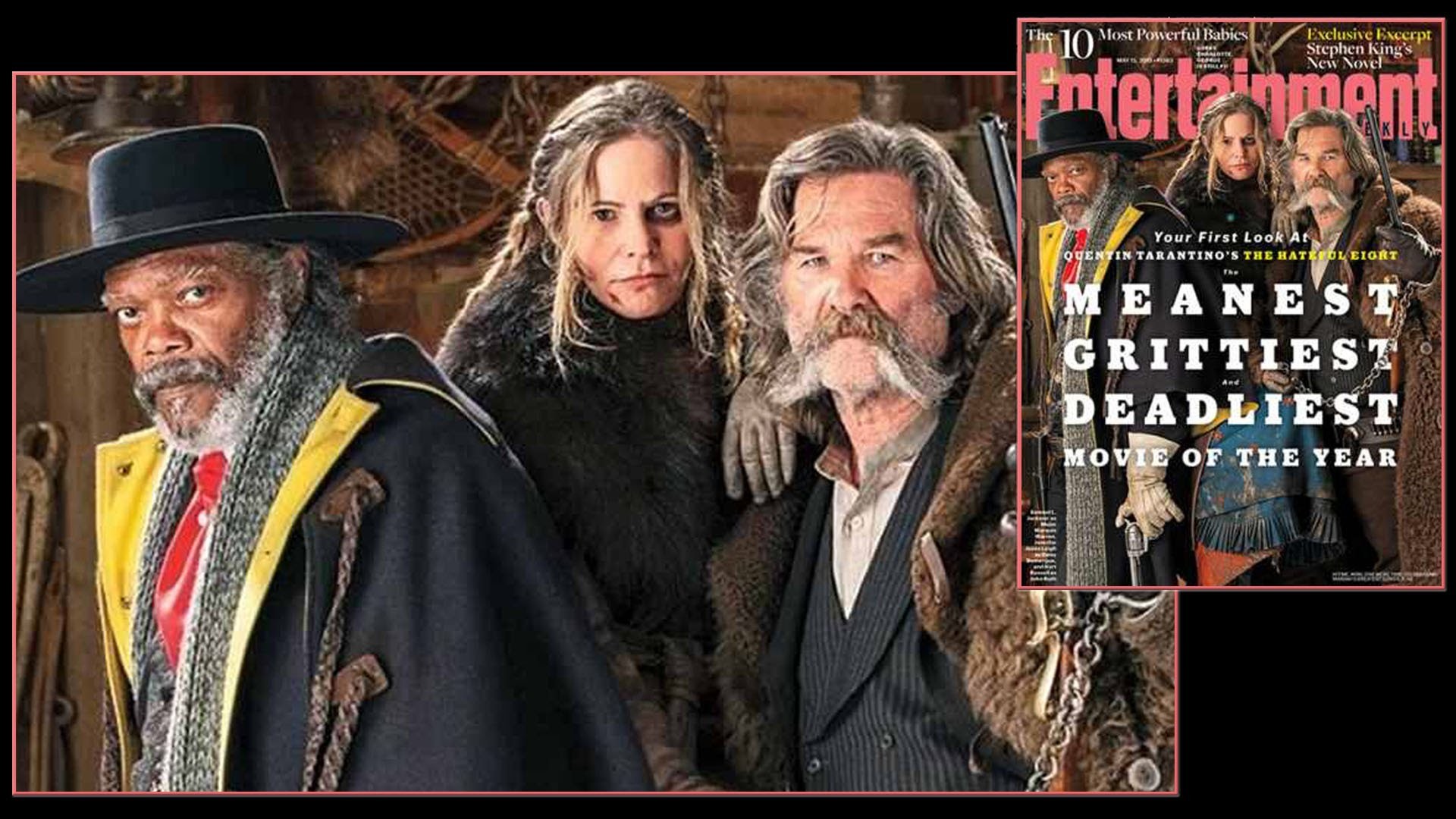 The Hateful Eight, Samuel L. Jackson, Jennifer Jason Leigh, Kurt Russell, Entertainment Weekly, Copertina, sfondo Full HD
