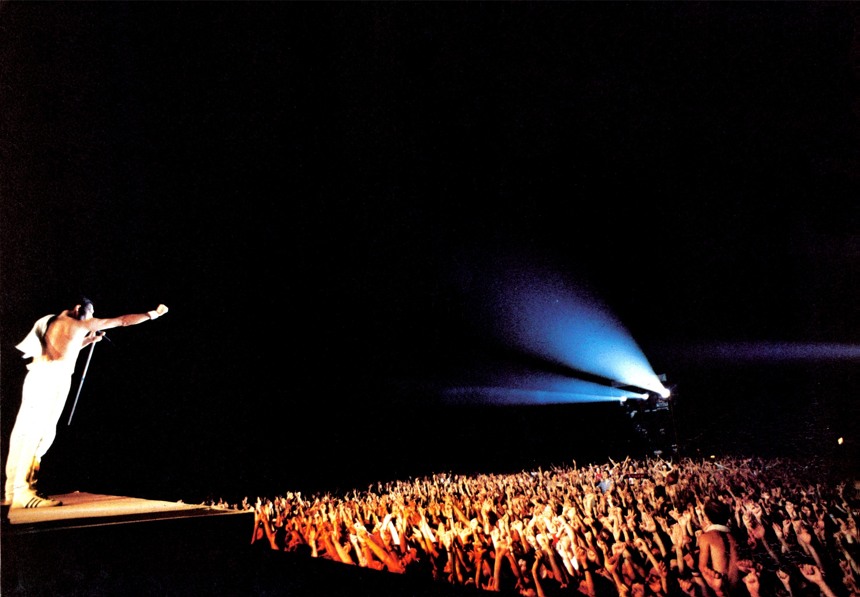 Freddie Mercury, Queen, Concerto, Folla, Stadio, 2K, sfondo per PC e portatile