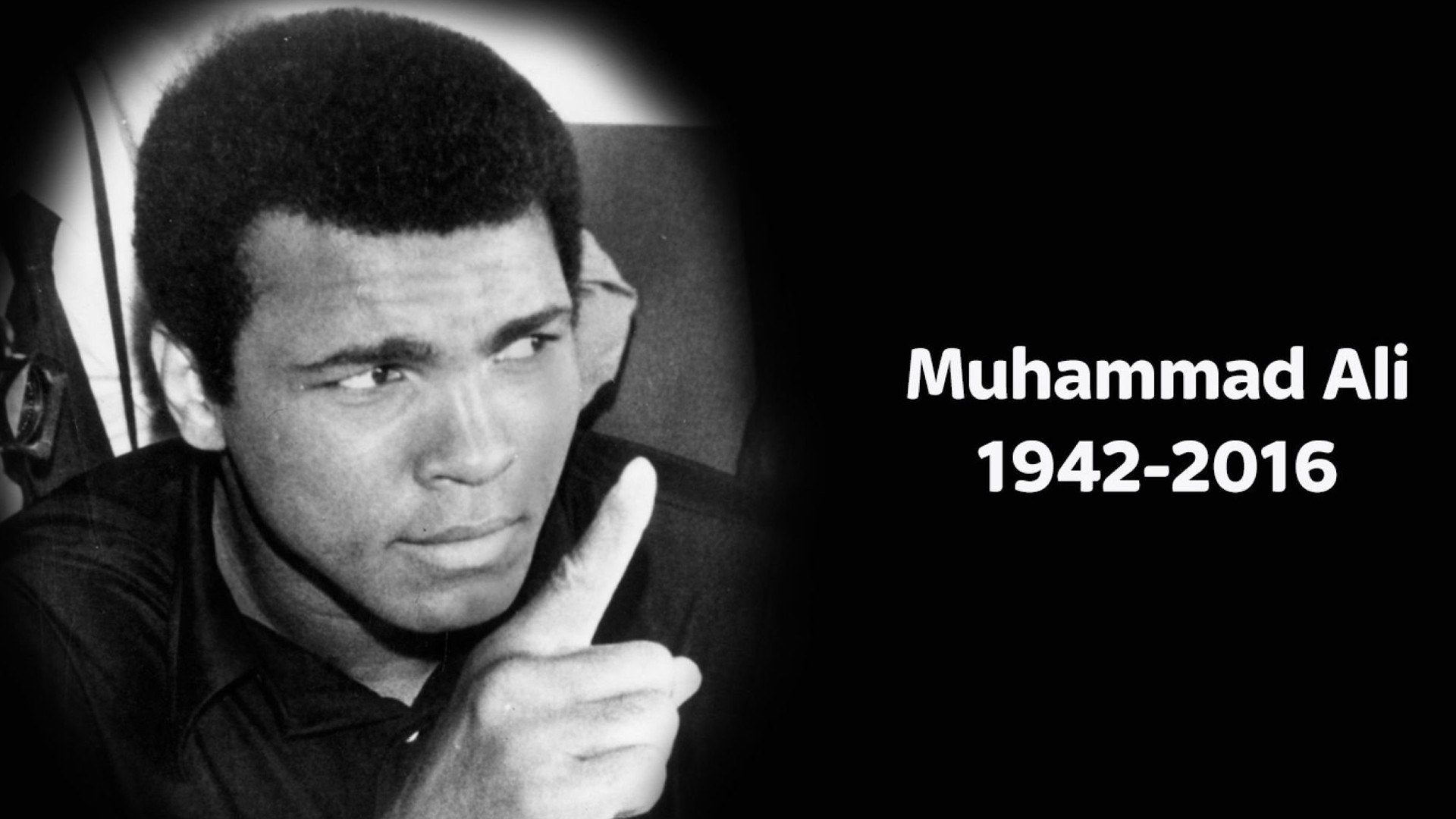 Muhammad Ali, 1942-2016, Ritratto, Bianco e nero, Full HD, sfondo Windows 11