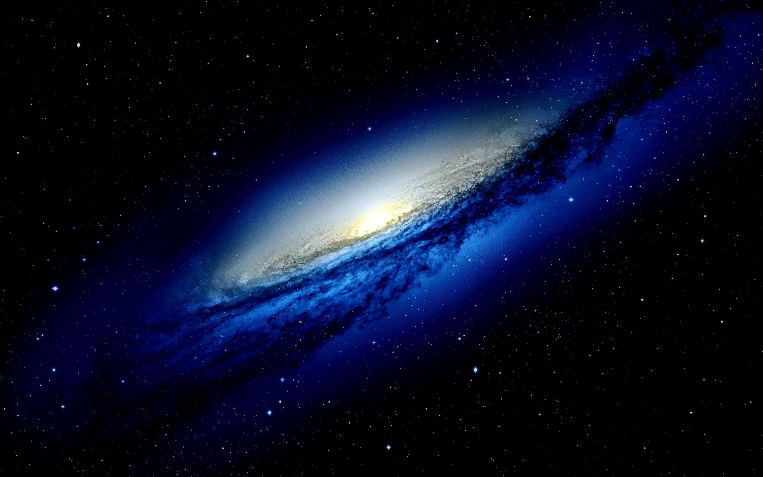 Galassia a spirale, Spazio, Stelle, Blu, 2K, sfondo per PC