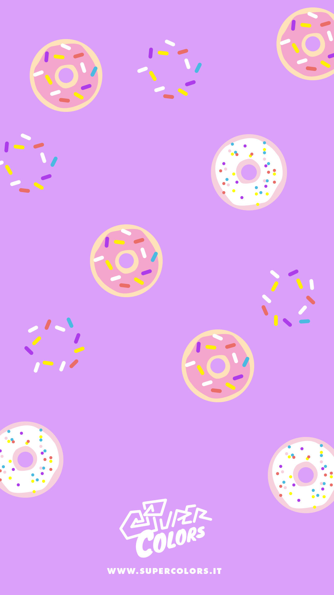 Ciambelle, Motivo, Sfondo lilla, Full HD, wallpaper per cellulare