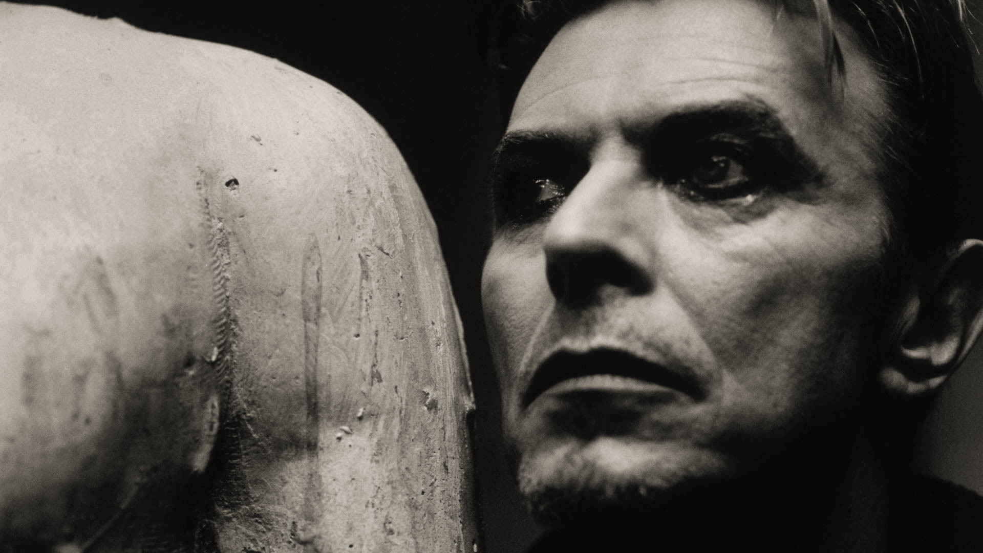 David Bowie, Bianco e nero, Statua, Ritratto, Full HD, sfondo Windows 11
