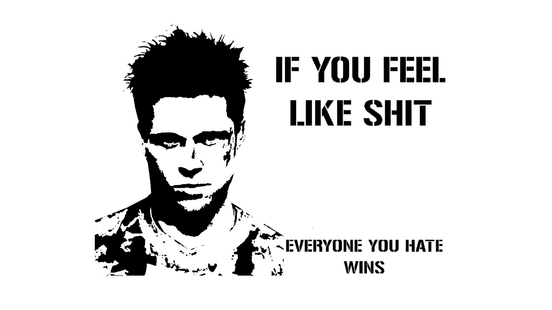 Tyler Durden, Fight Club, Citazione, Bianco e nero, 16:9 Full HD, sfondo widescreen