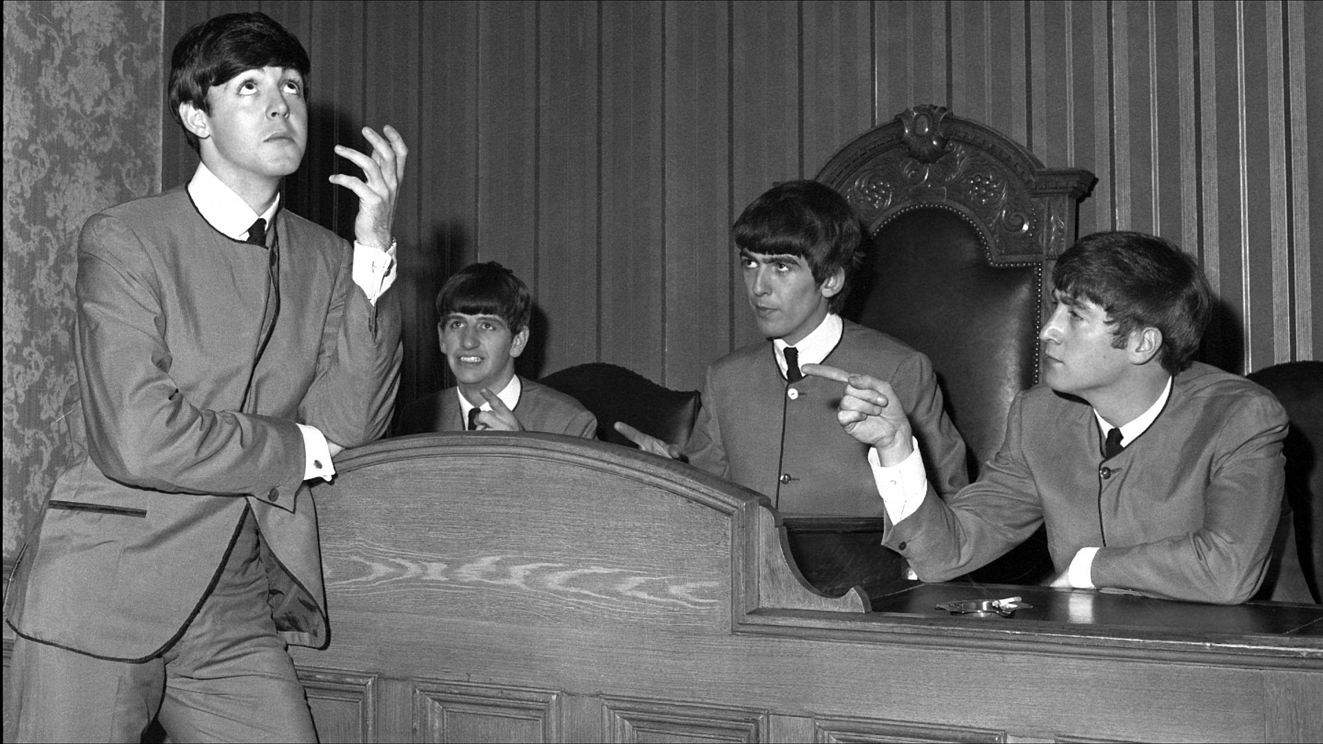 The Beatles, Aula, Bianco e nero, Anni Sessanta, 16:9 Full HD, sfondo widescreen