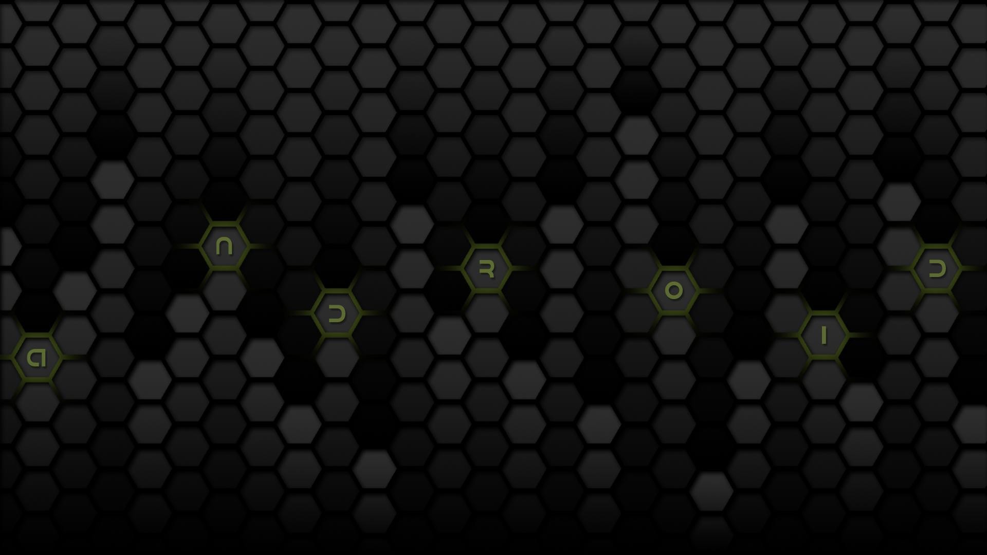 Esagoni, Android, Grigio scuro, Motivo, 16:9 Full HD, sfondo widescreen