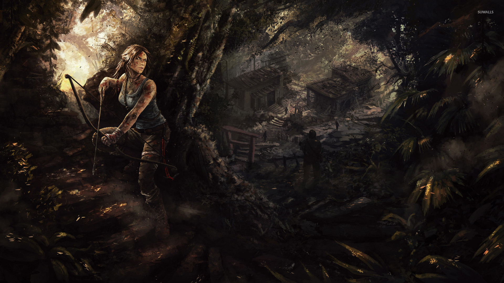 Lara Croft, Tomb Raider (2013), Giungla, Villaggio, 1920x1080, sfondo per PC