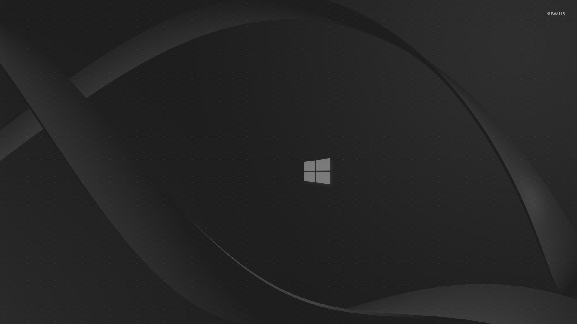 Windows 10, Logo Windows, Grigio scuro, Astratto, 16:9 Full HD, sfondo widescreen