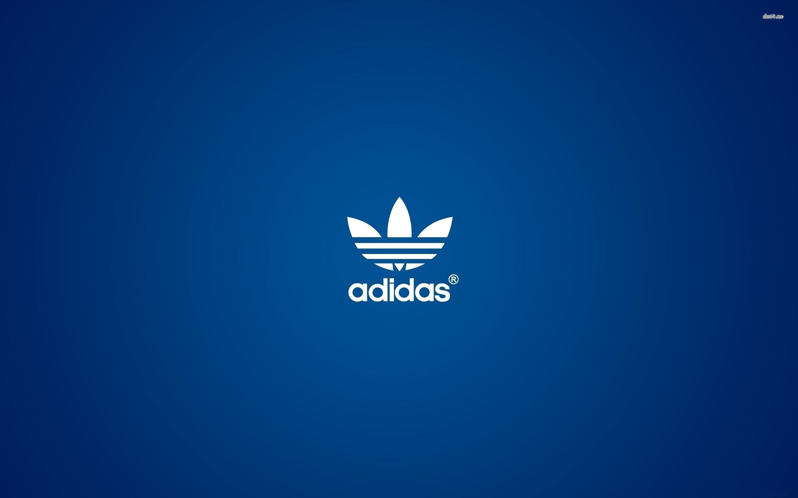 Adidas Originals, Trifoglio, Sfondo blu, 2K, wallpaper per portatile