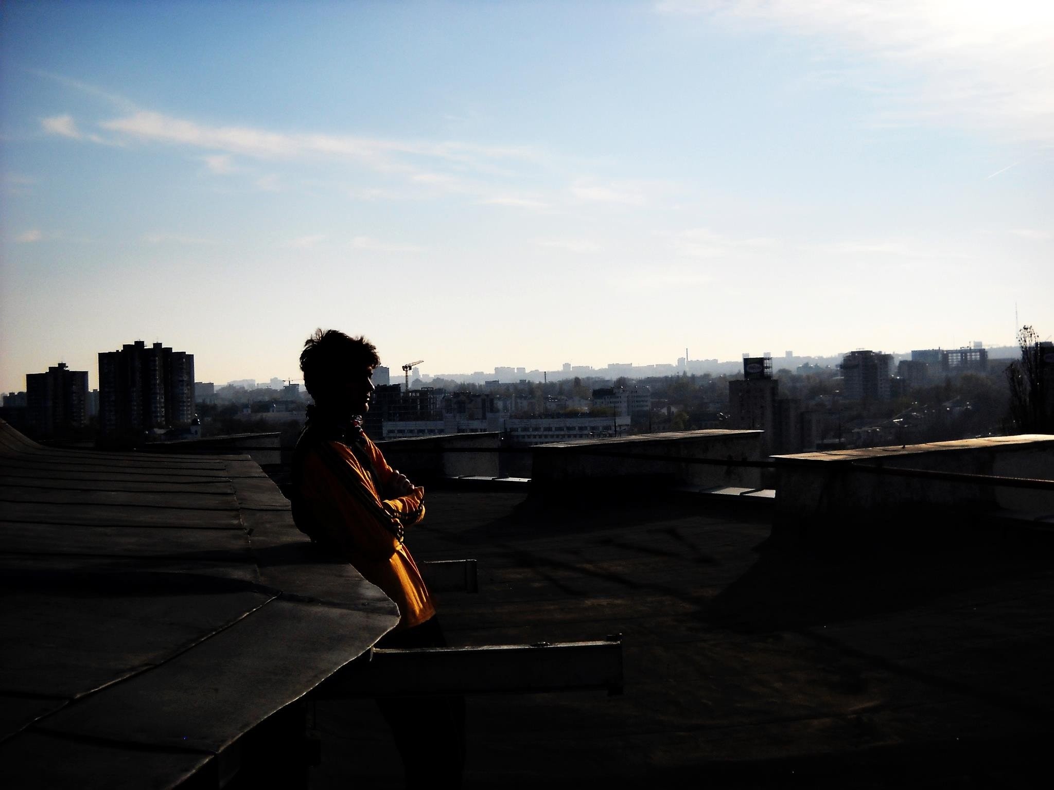 Parkour, Tetto, Città, Controluce, Full HD, sfondo per iPad e tablet