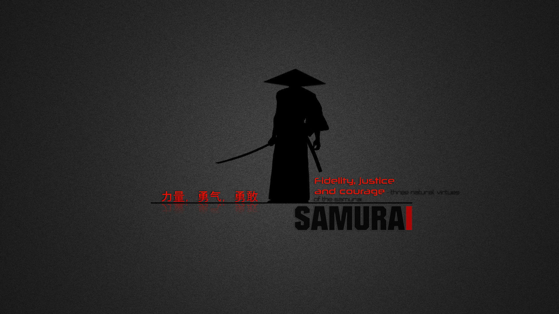 Samurai, Silhouette, Cappello di paglia, Grigio, Full HD, sfondo per portatile