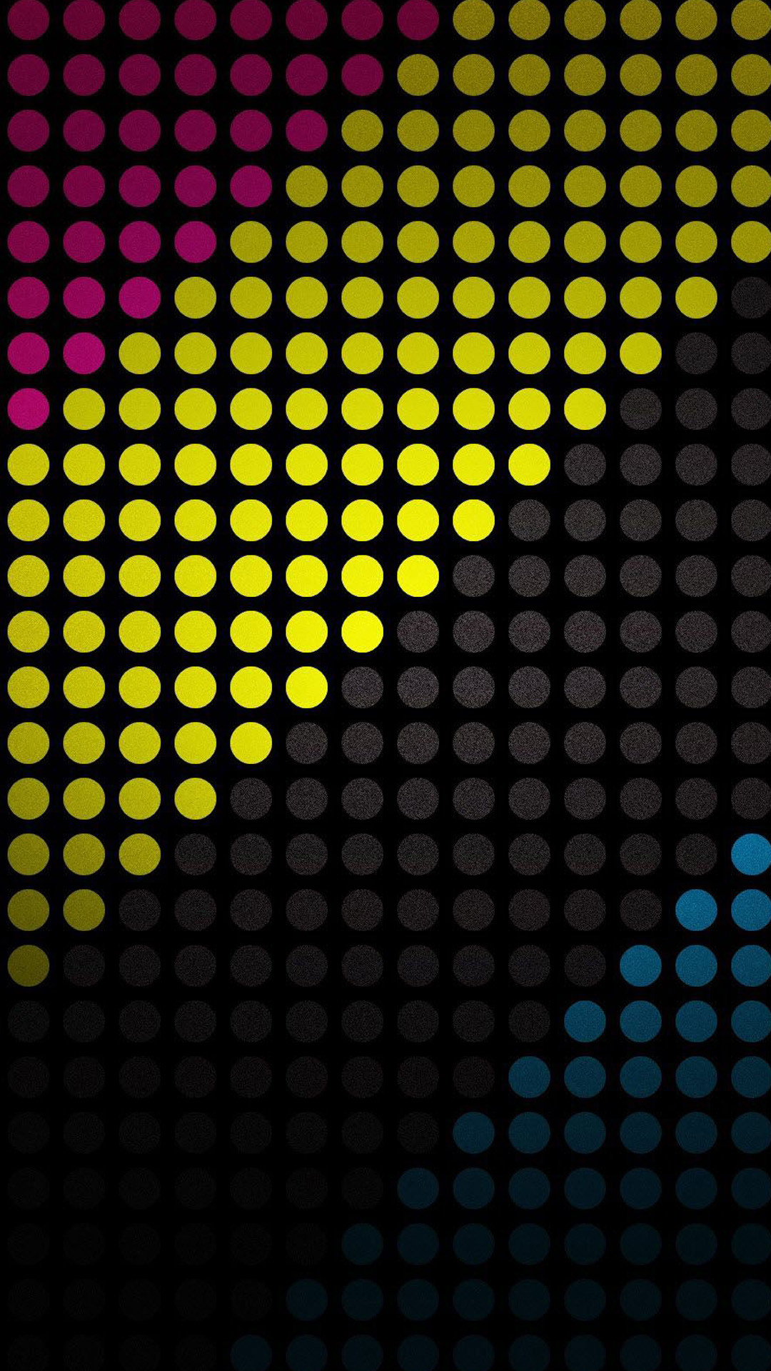 Punti colorati, Astratto, Sfondo nero, schermata Home iPhone 6