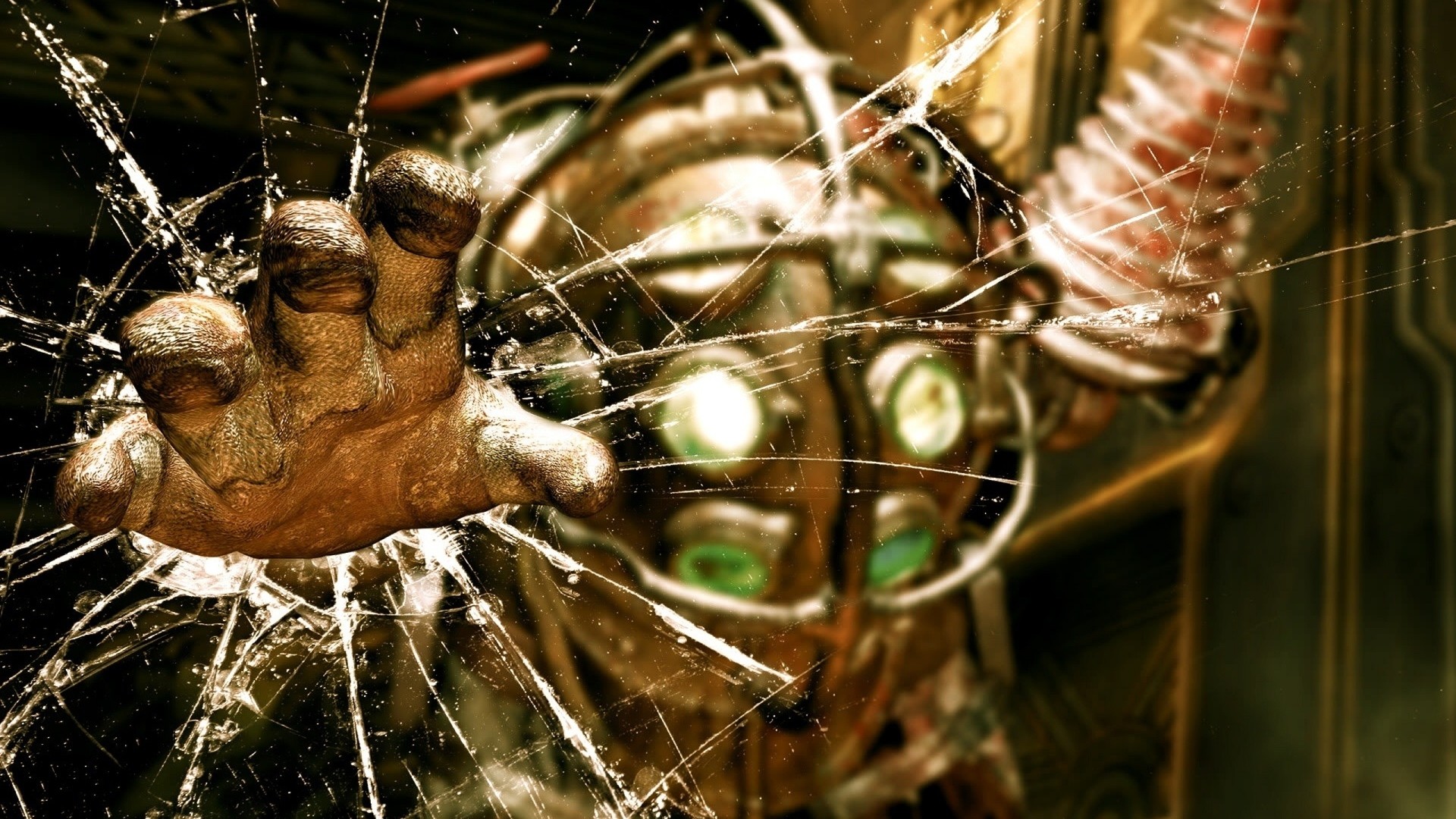 Big Daddy, BioShock, Vetro rotto, Scafandro, 1920x1080, sfondo per PC