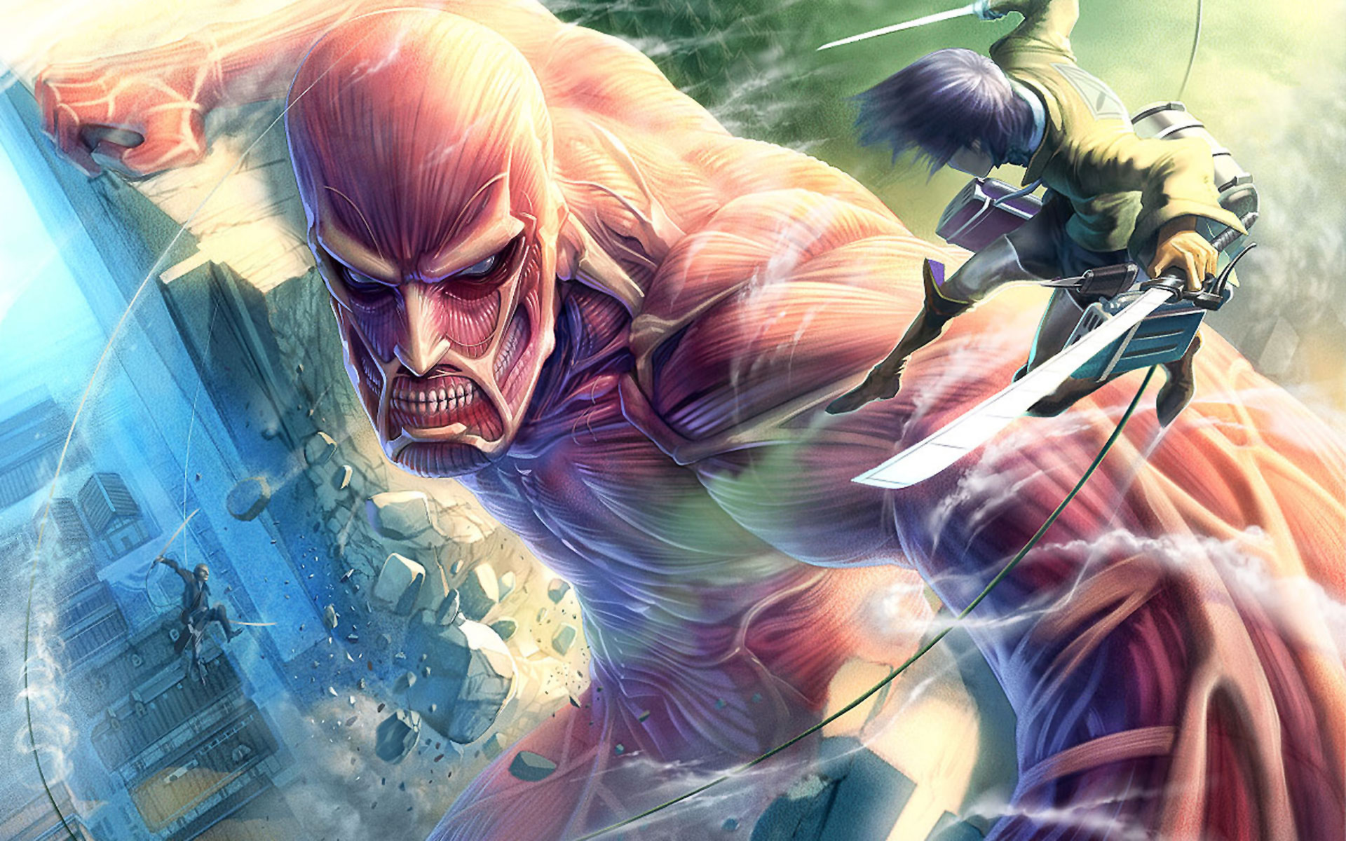 Gigante Colossale, Eren Jaeger, L'attacco dei giganti, Full HD, sfondo Windows 11