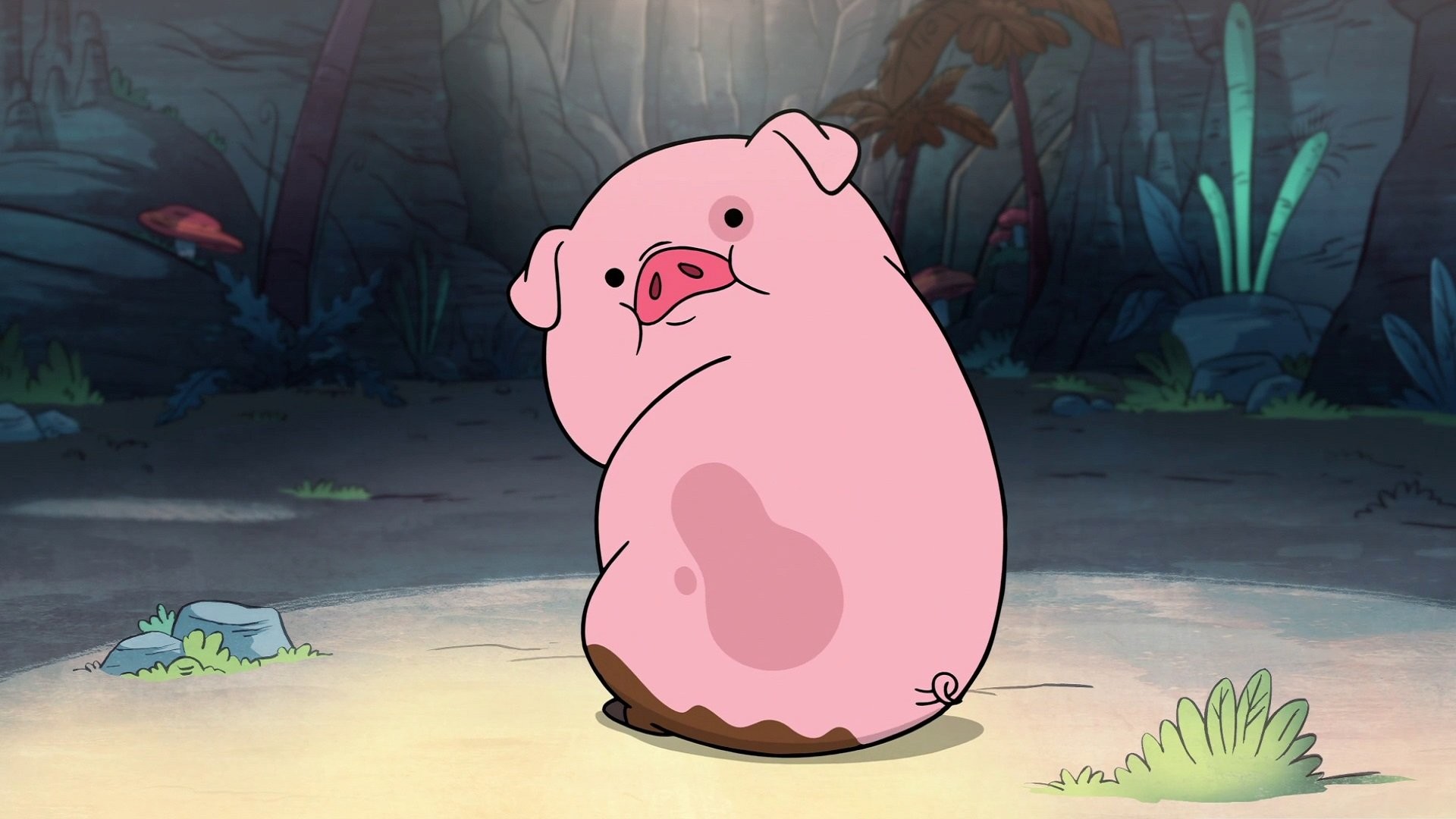 Waddles, Gravity Falls, Maialino, Foresta, Full HD, sfondo per PC