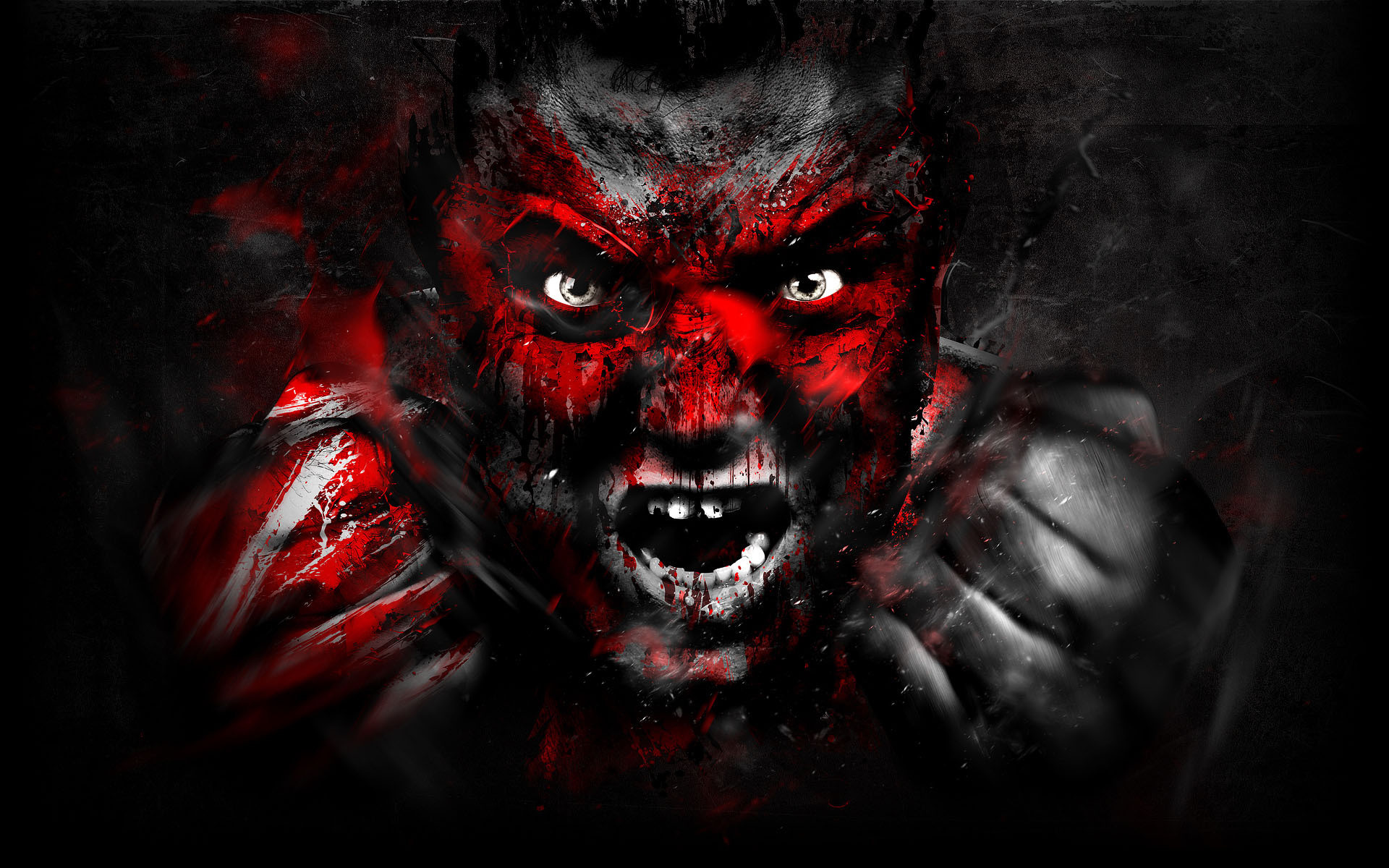 Volto demoniaco, Urlo, Rosso, Atmosfera cupa, 16:10 Full HD, sfondo widescreen