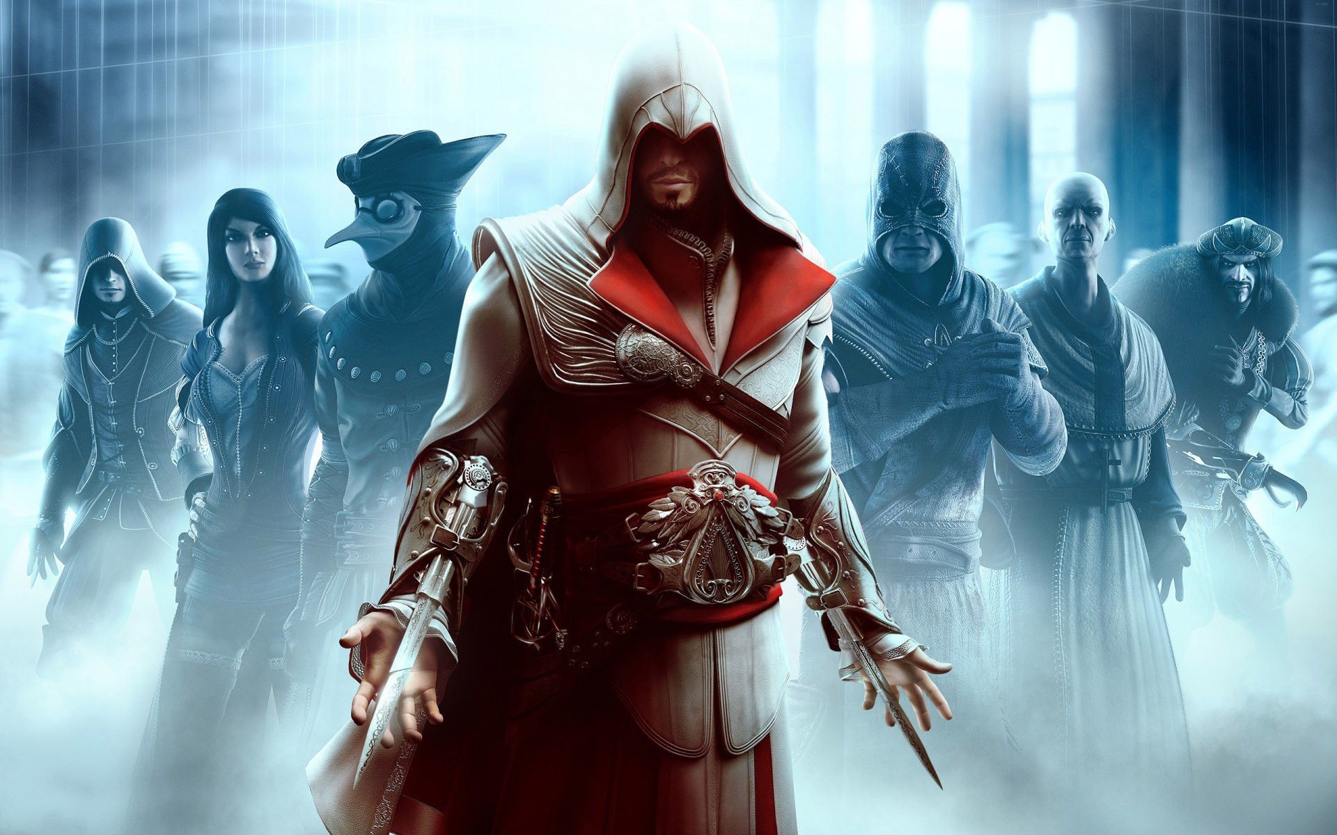 Ezio Auditore da Firenze, Assassin's Creed: Brotherhood, Assassini, Blu, sfondo desktop 1920x1200
