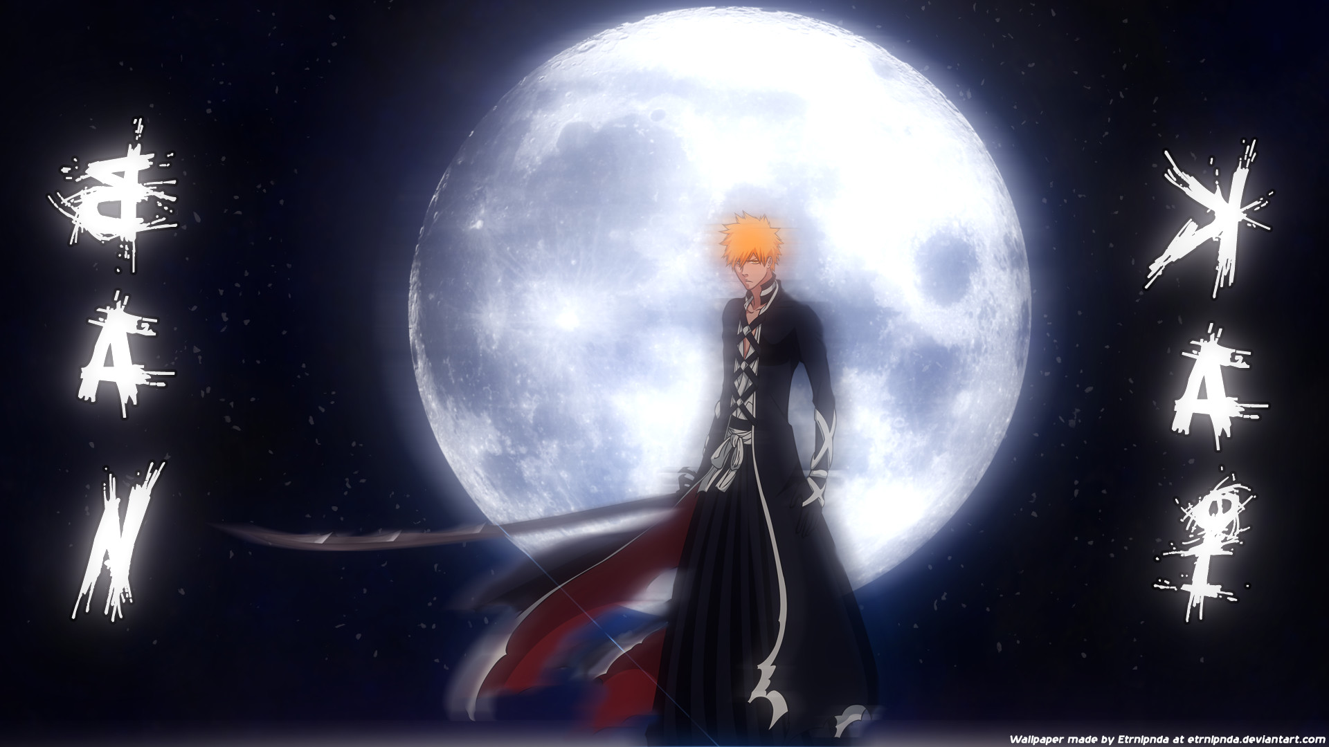 Ichigo Kurosaki, Bankai, Bleach, Luna piena, Full HD, sfondo per PC e portatile