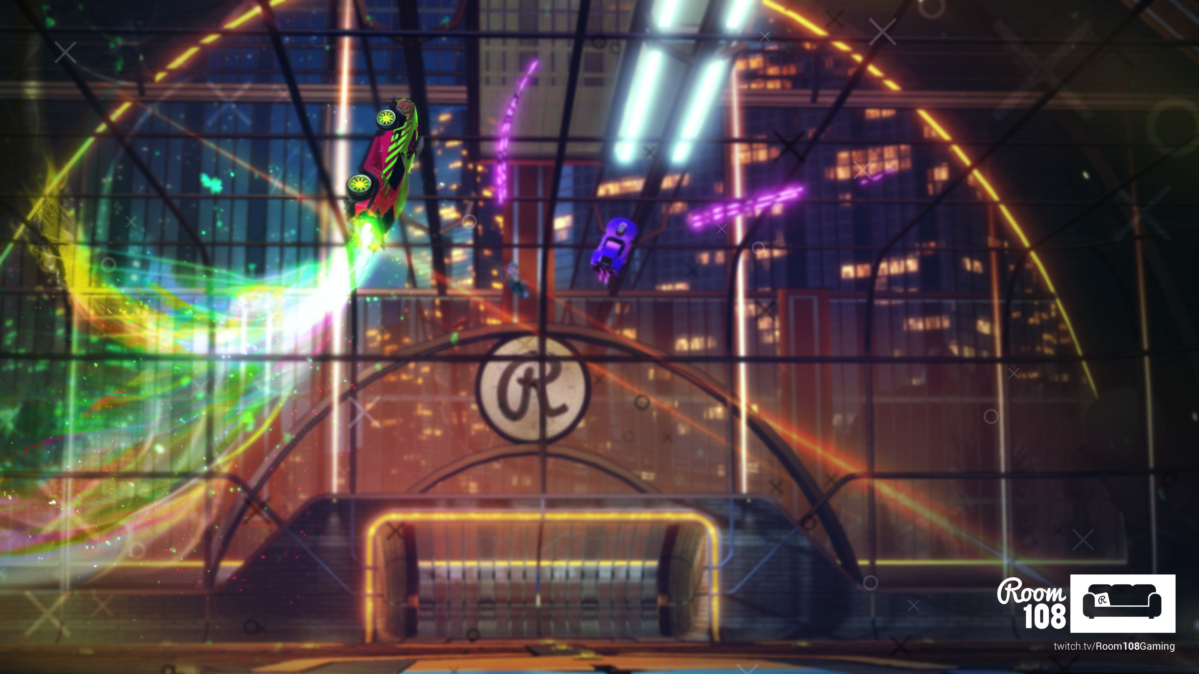 Rocket League, Arena, Neon, Colori, 4K, sfondo per PC