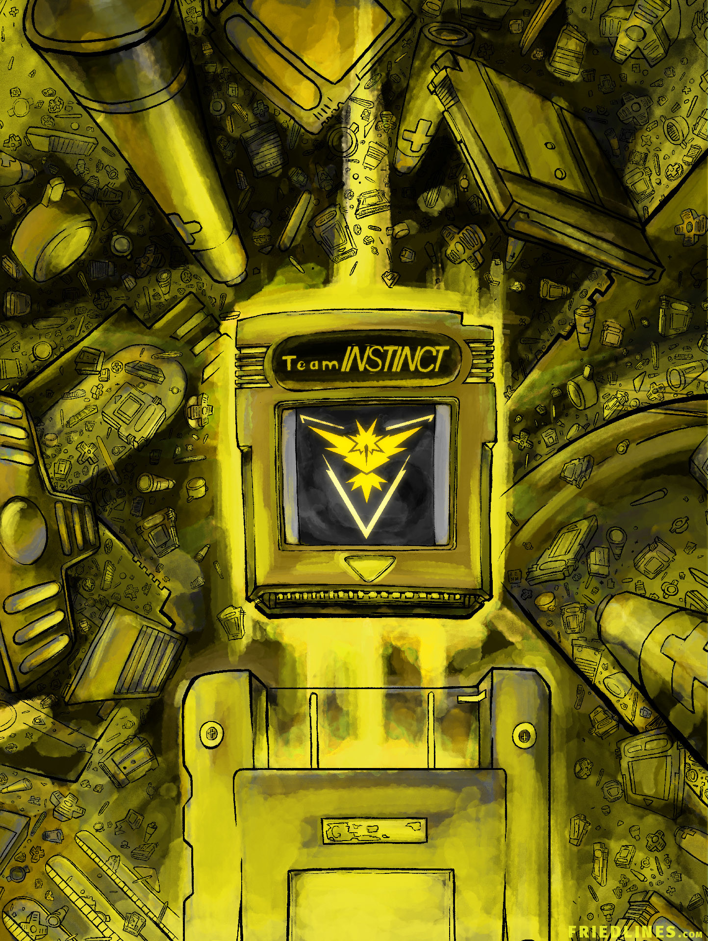 Team Istinto, Pokémon GO, Giallo, Arte digitale, QHD+, schermata di blocco iPad