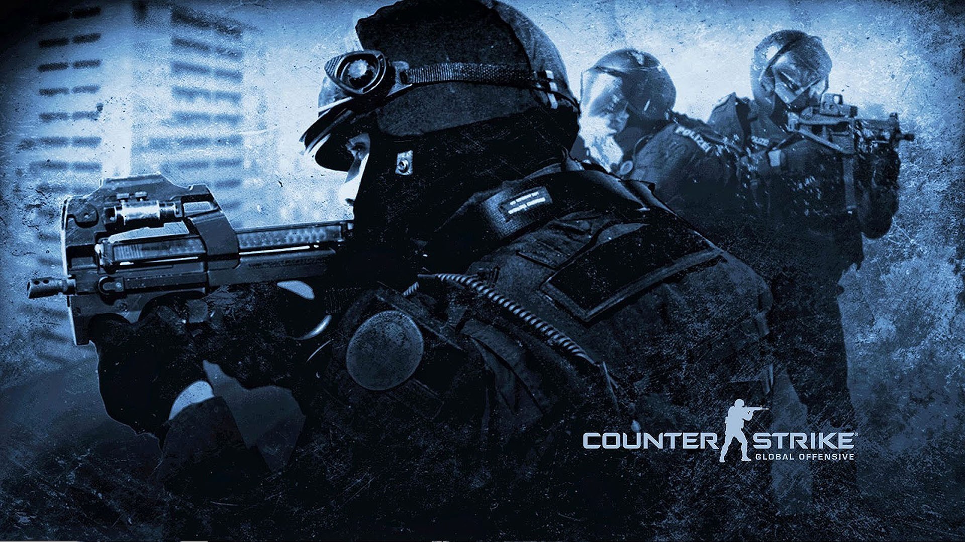 Counter-Strike: Global Offensive, Antiterroristi, P90, Blu, Full HD, sfondo Windows 11