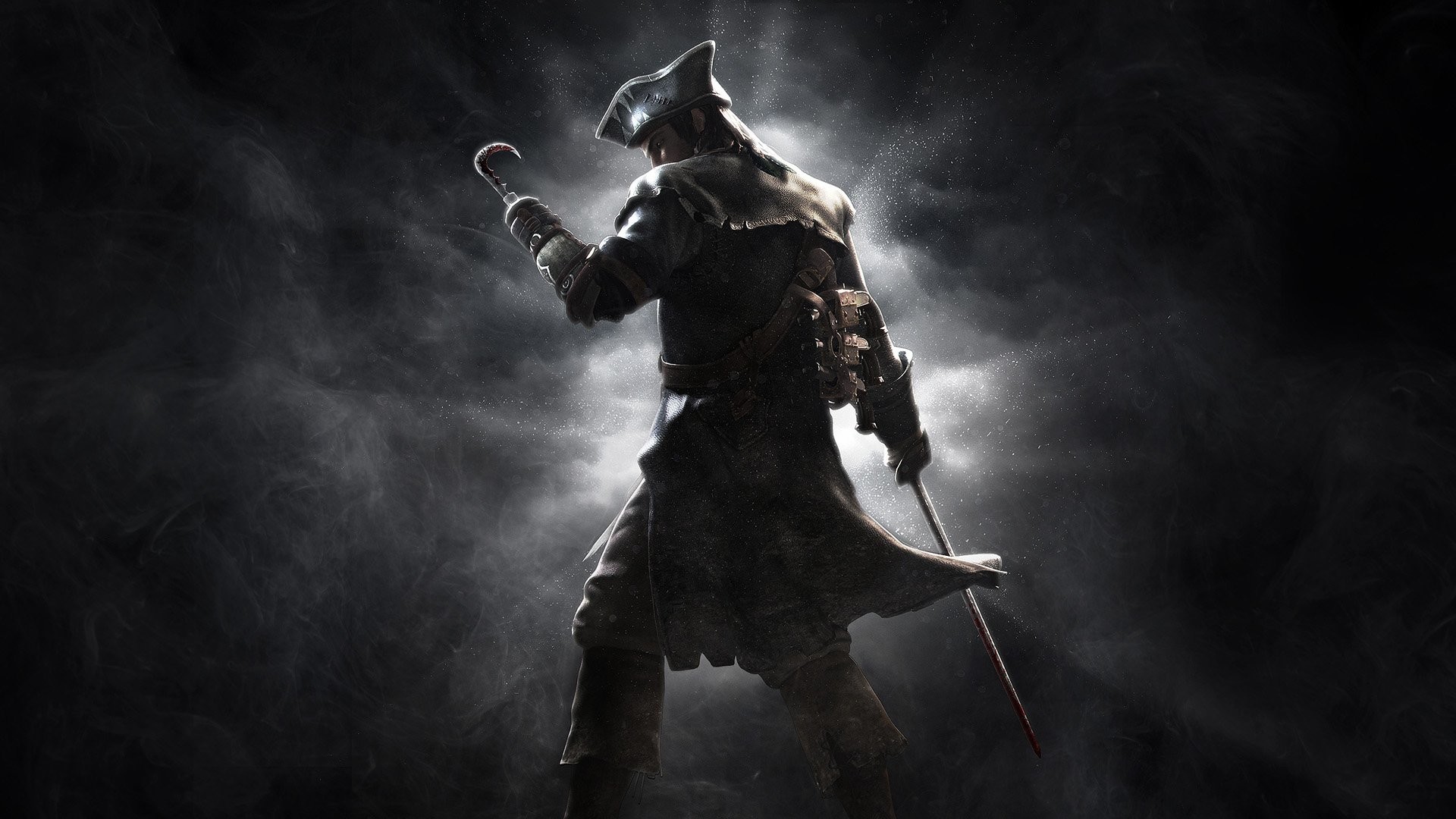 Pirata, Uncino, Nebbia, Atmosfera cupa, Full HD, sfondo per PC e portatile
