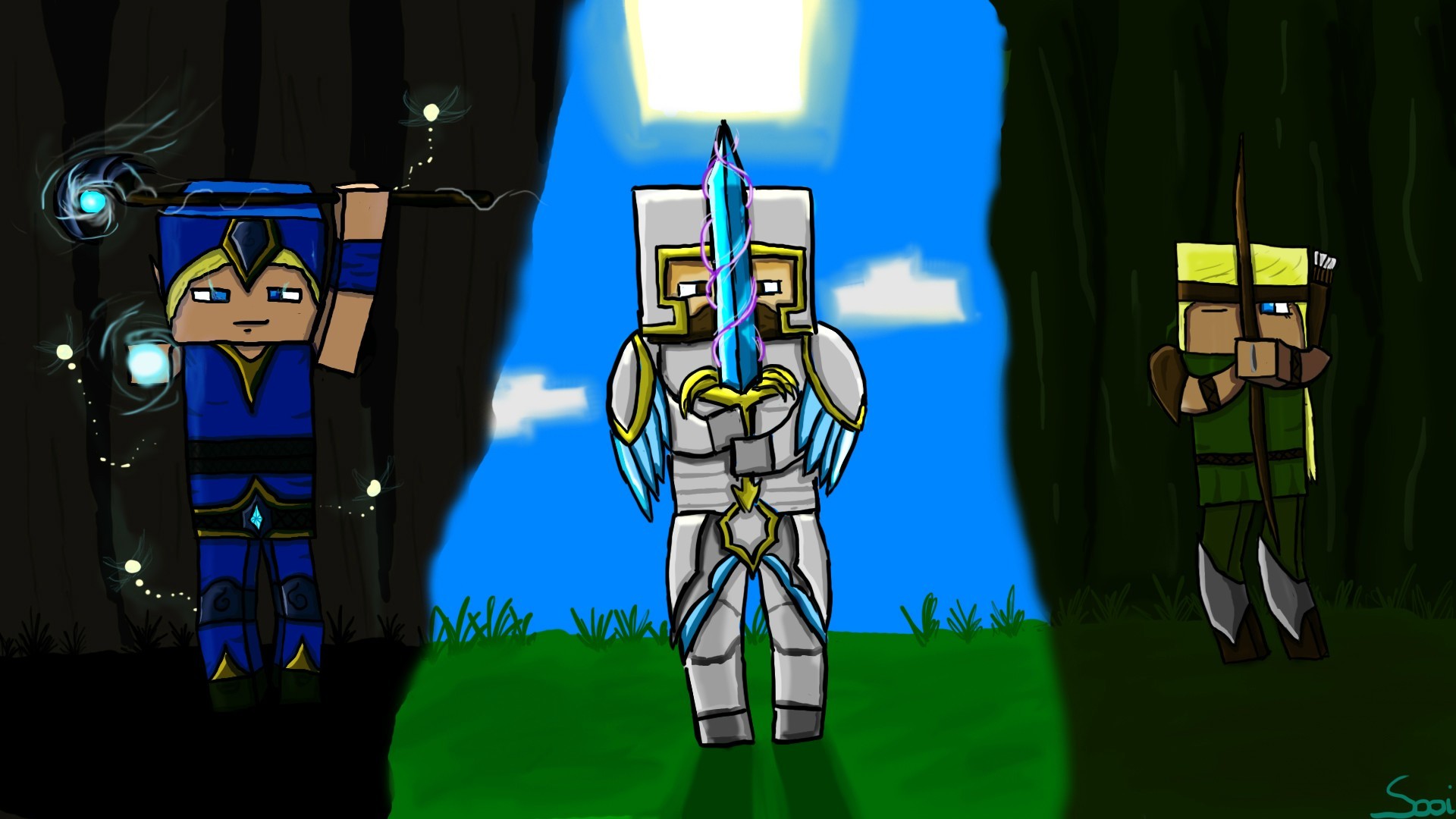 Minecraft, Skin, Armatura, Spada, Disegno, Full HD, sfondo Windows 11
