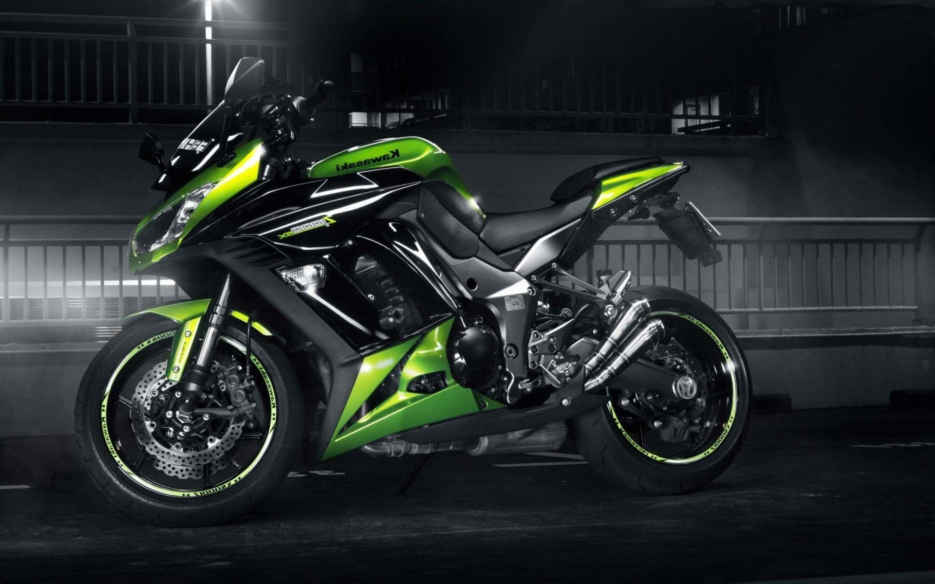 Kawasaki Z1000SX, Kawasaki Ninja 1000, Sport touring, Verde, Full HD, sfondo per portatile